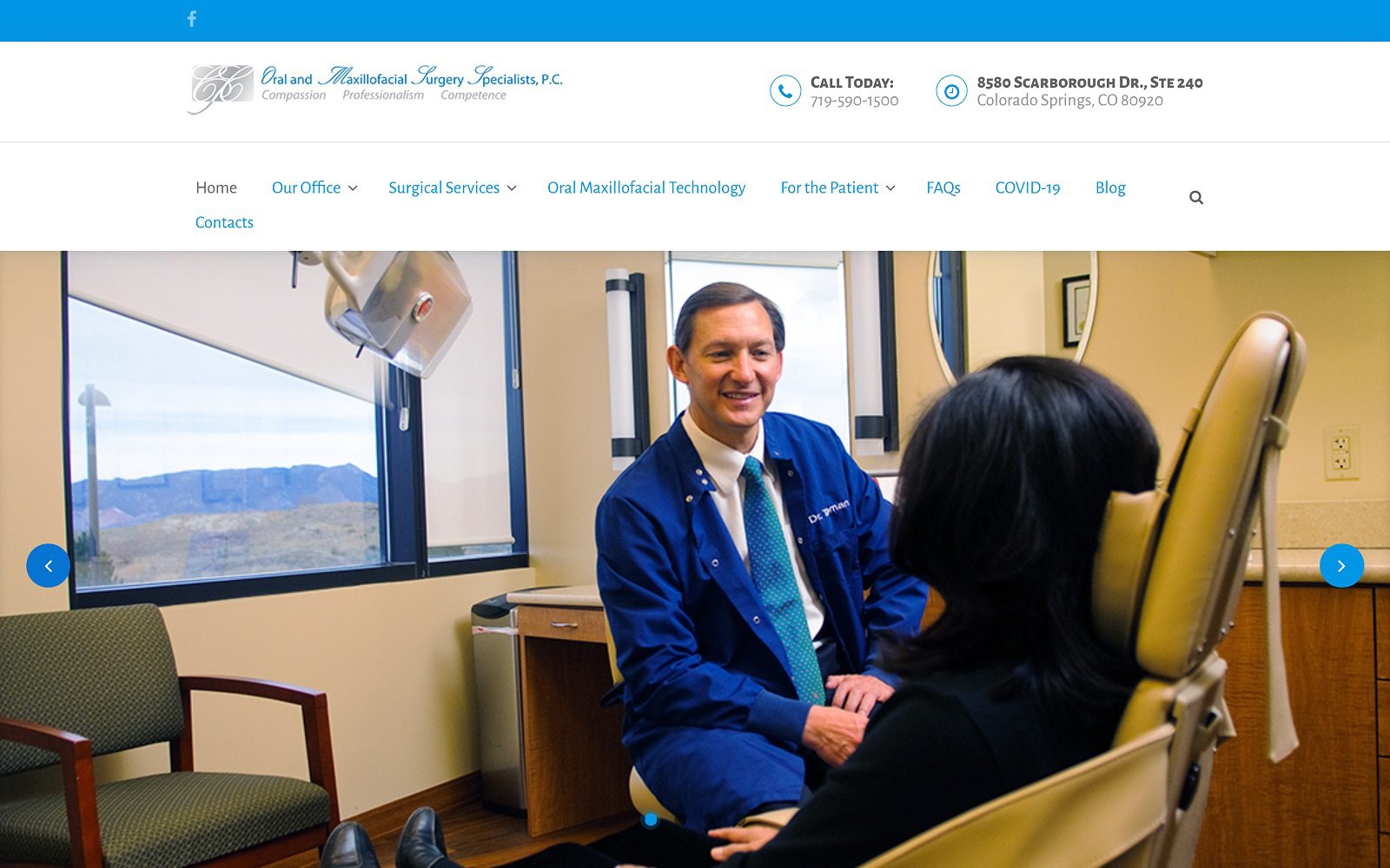 The Screenshot of Oral and Maxillofacial Surgery Specialist P.C. Dr. Ron Thoman Website
