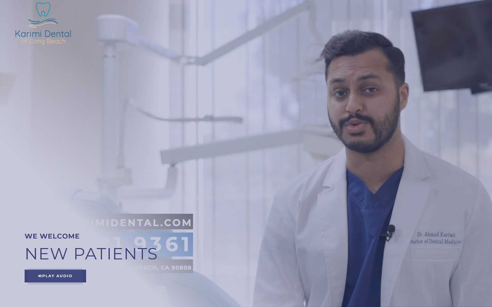 The Screenshot of Karimi Dental of Long Beach Website