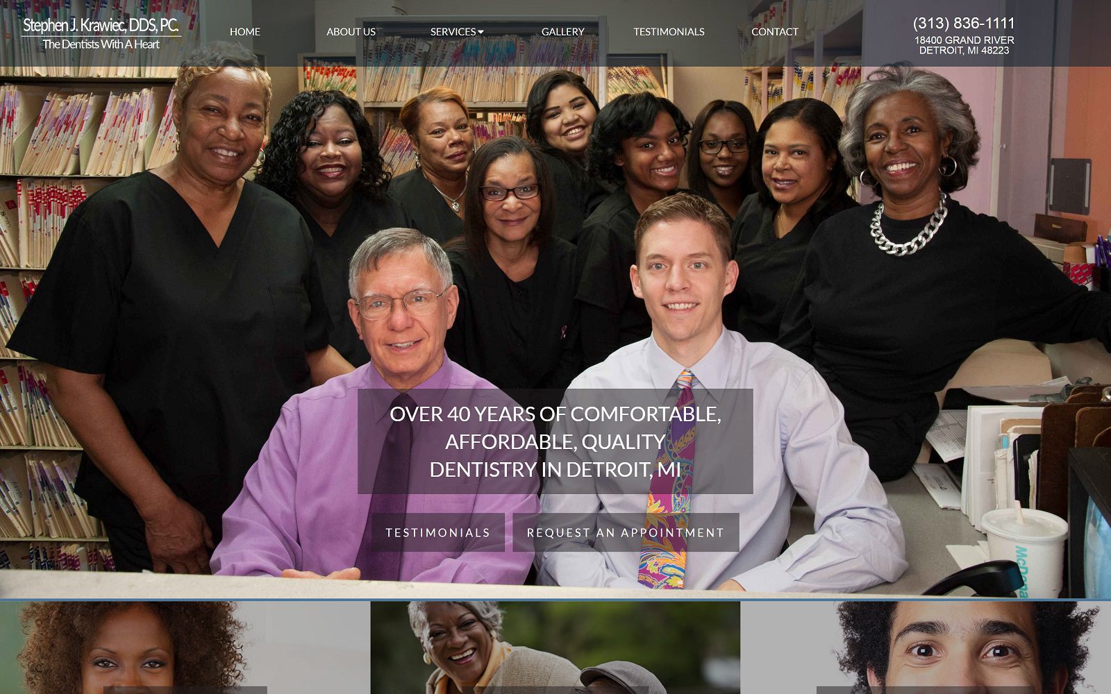 The Screenshot of Dr. Stephen J. Krawiec, DDS Website