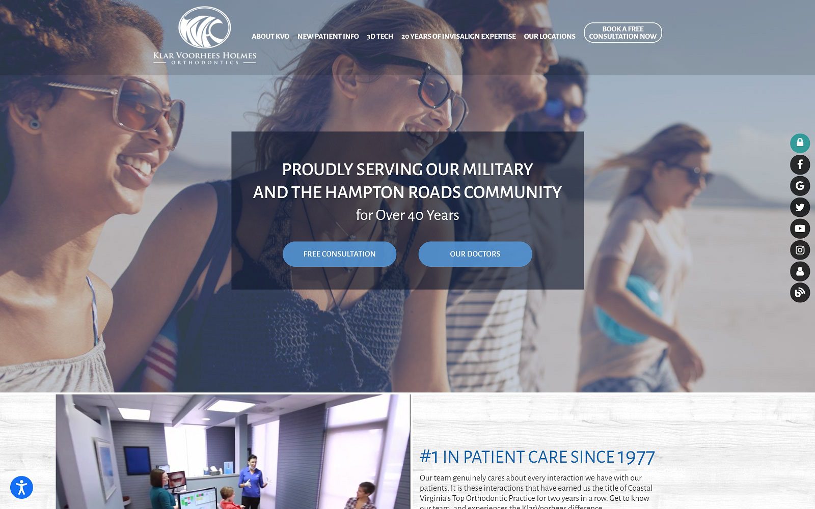 The Screenshot of Klar Voorhees Holmes Orthodontics - Kempsville Website