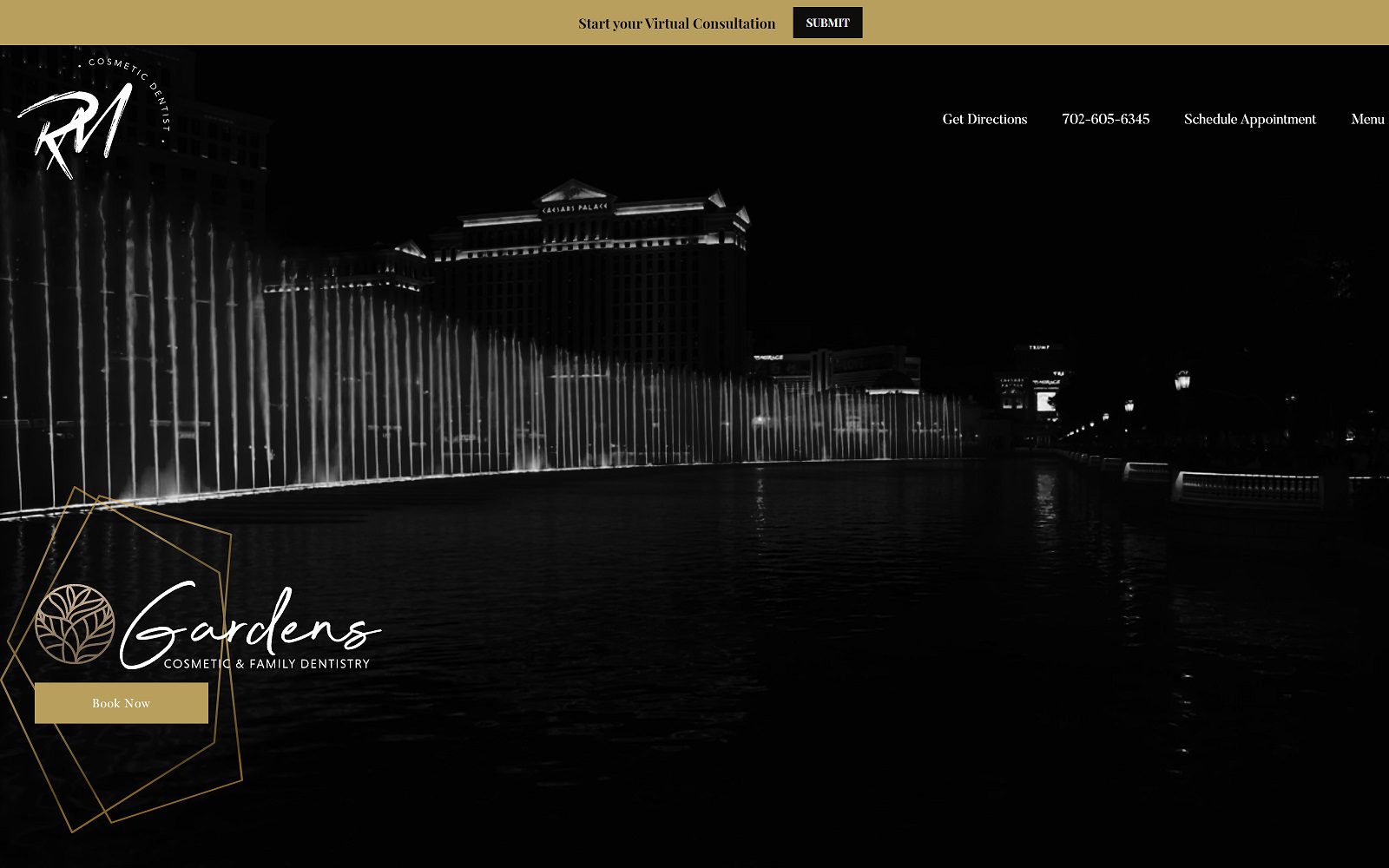 The Screenshot of Gardens Cosmetic & Family Dentistry Dr. Ryan Martz Website
