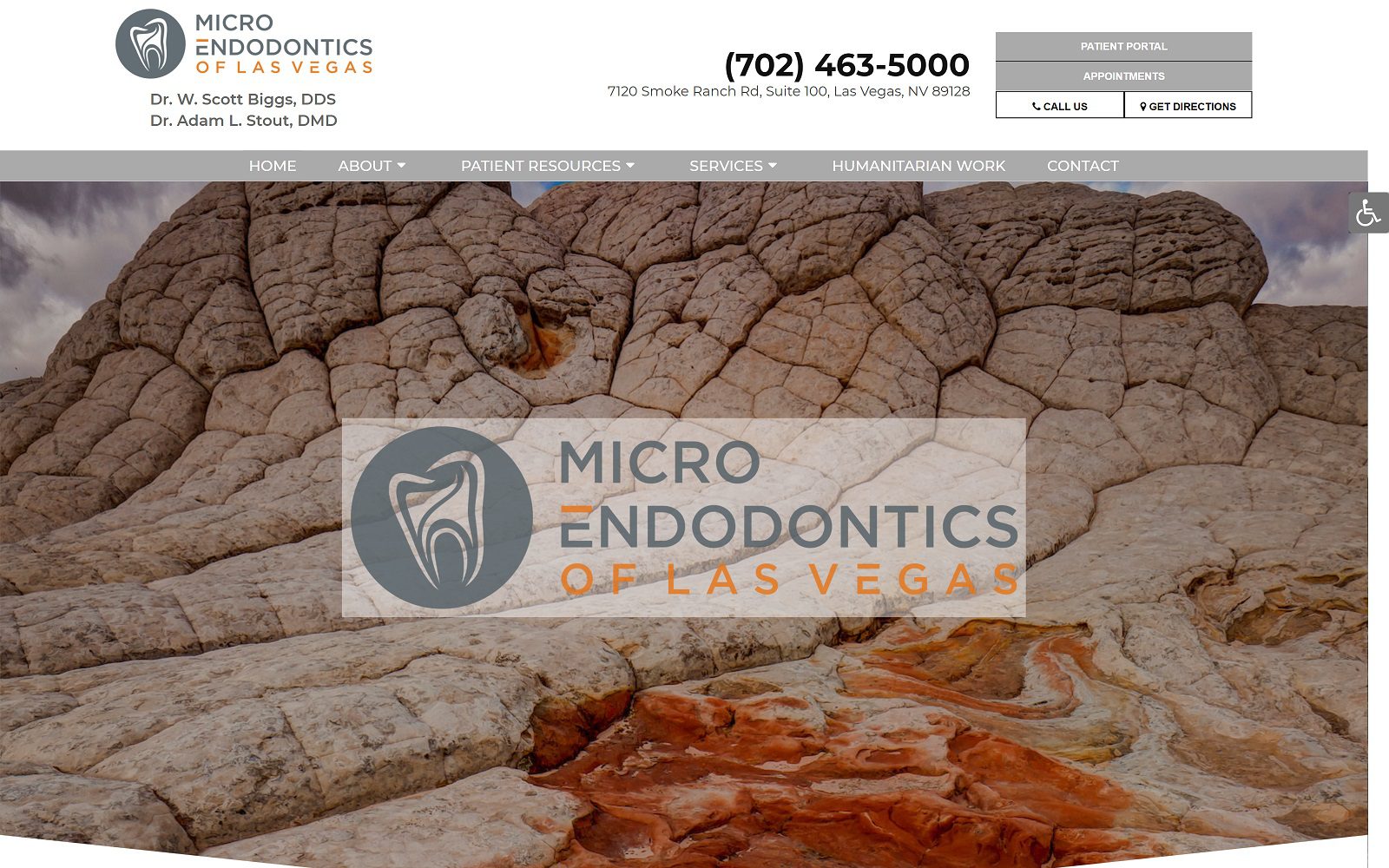 The Screenshot of Micro Endodontics of Las Vegas Website