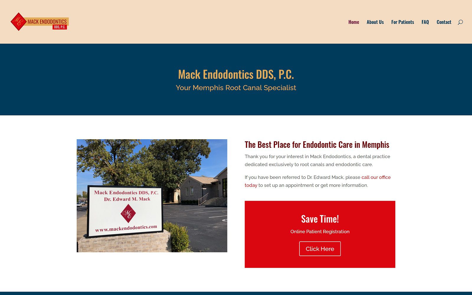 The Screenshot of Mack Endodontics DDS, P.C. Website