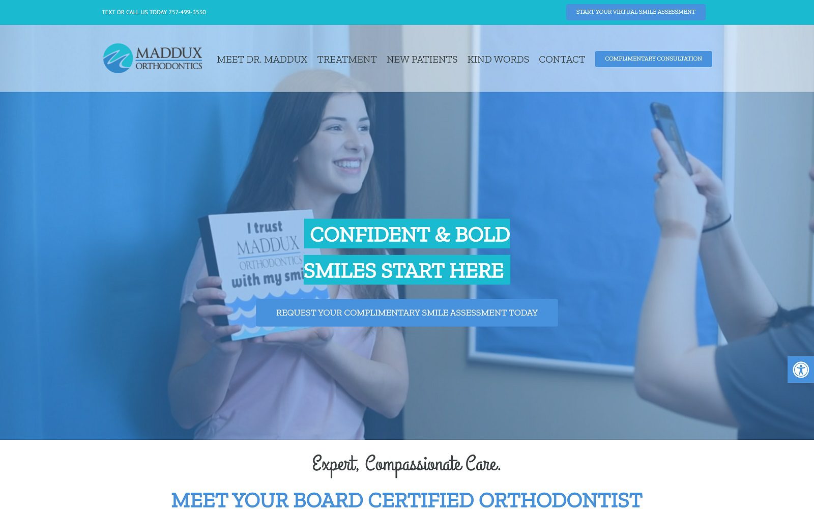The Screenshot of Maddux Orthodontics Dr. Nicholas Maddux Website