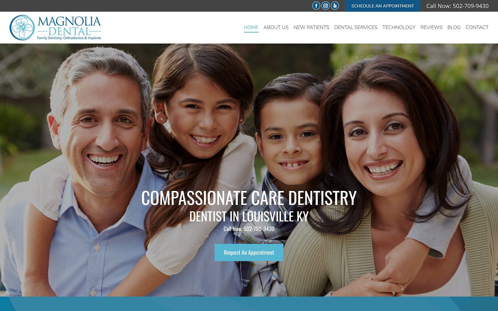 The Screenshot of Magnolia Dental: Cosmetic & Emergency Dentist Website