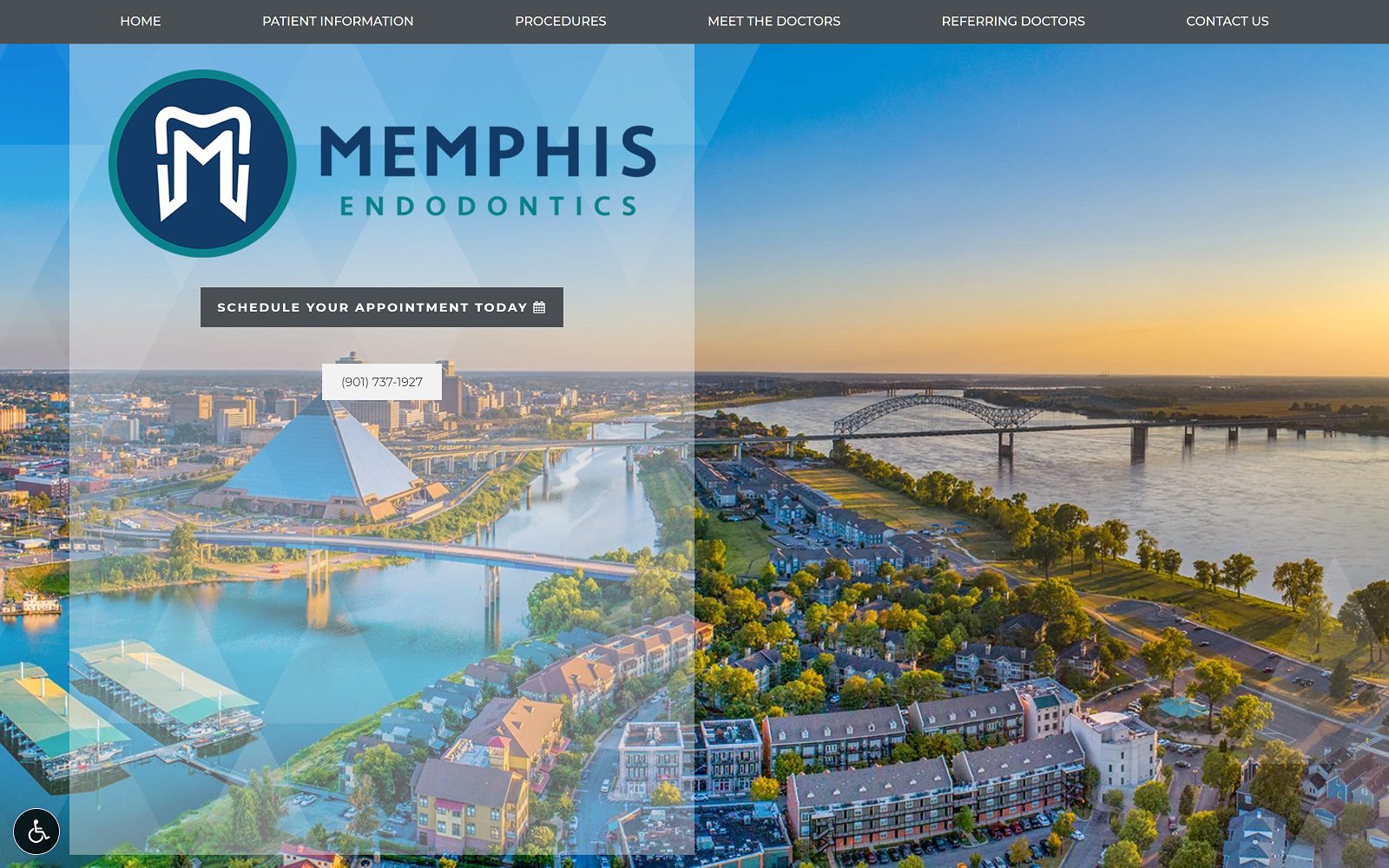 The Screenshot of Memphis Endodontics: Harris Bradley M DDS Website