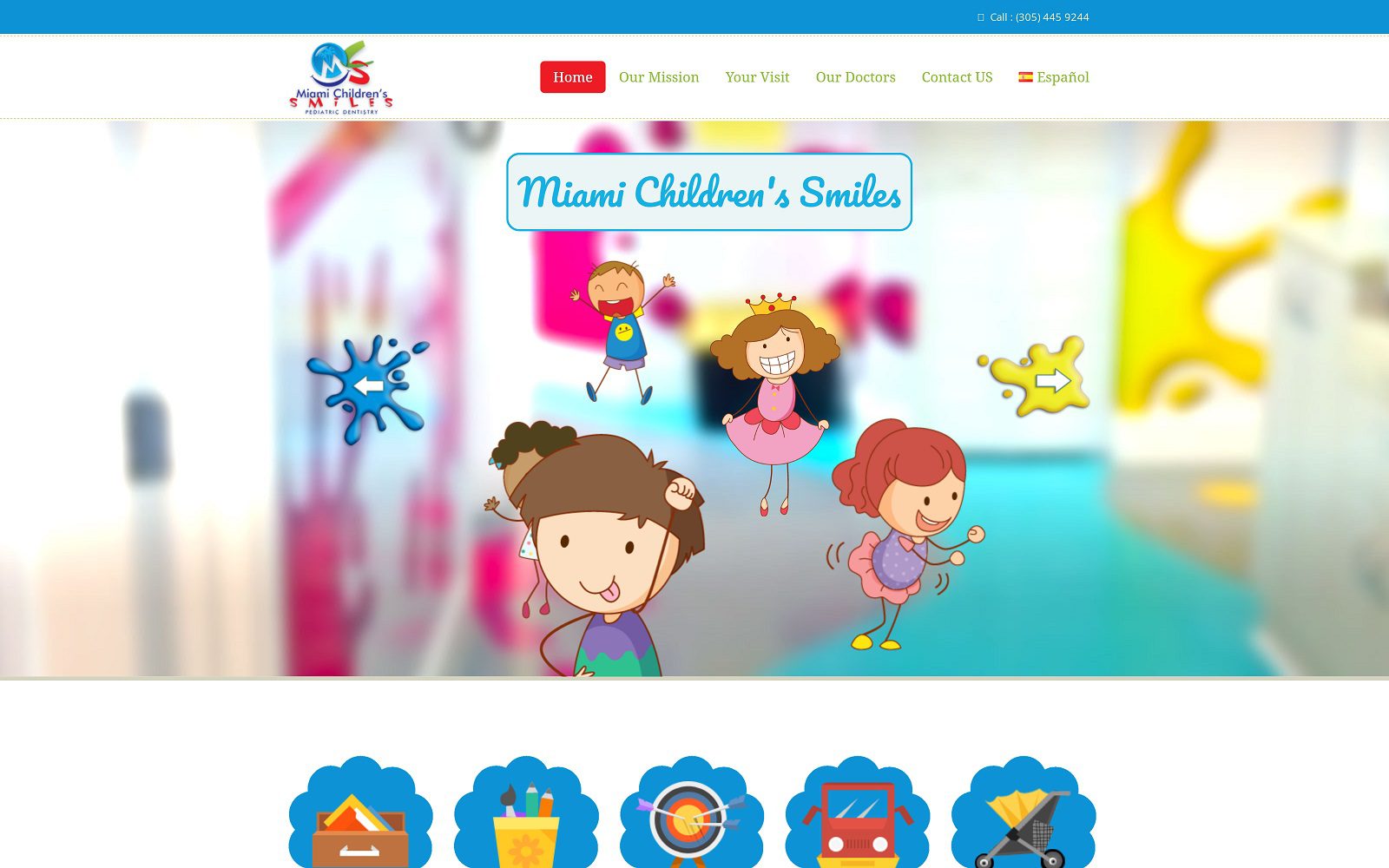 The Screenshot of Miami Children's Smiles - Pediatric Dentistry & Orthodontics Website