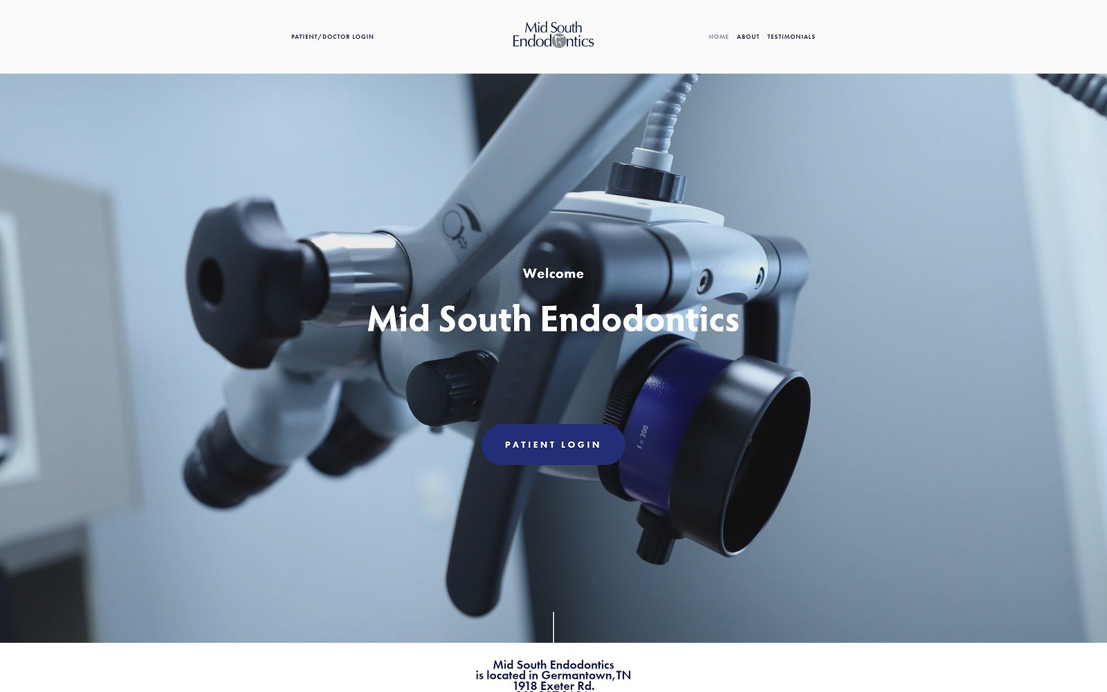 The Screenshot of Mid South Endodontics; Dr. Jack Klecker and Dr. Michael Lowery Website