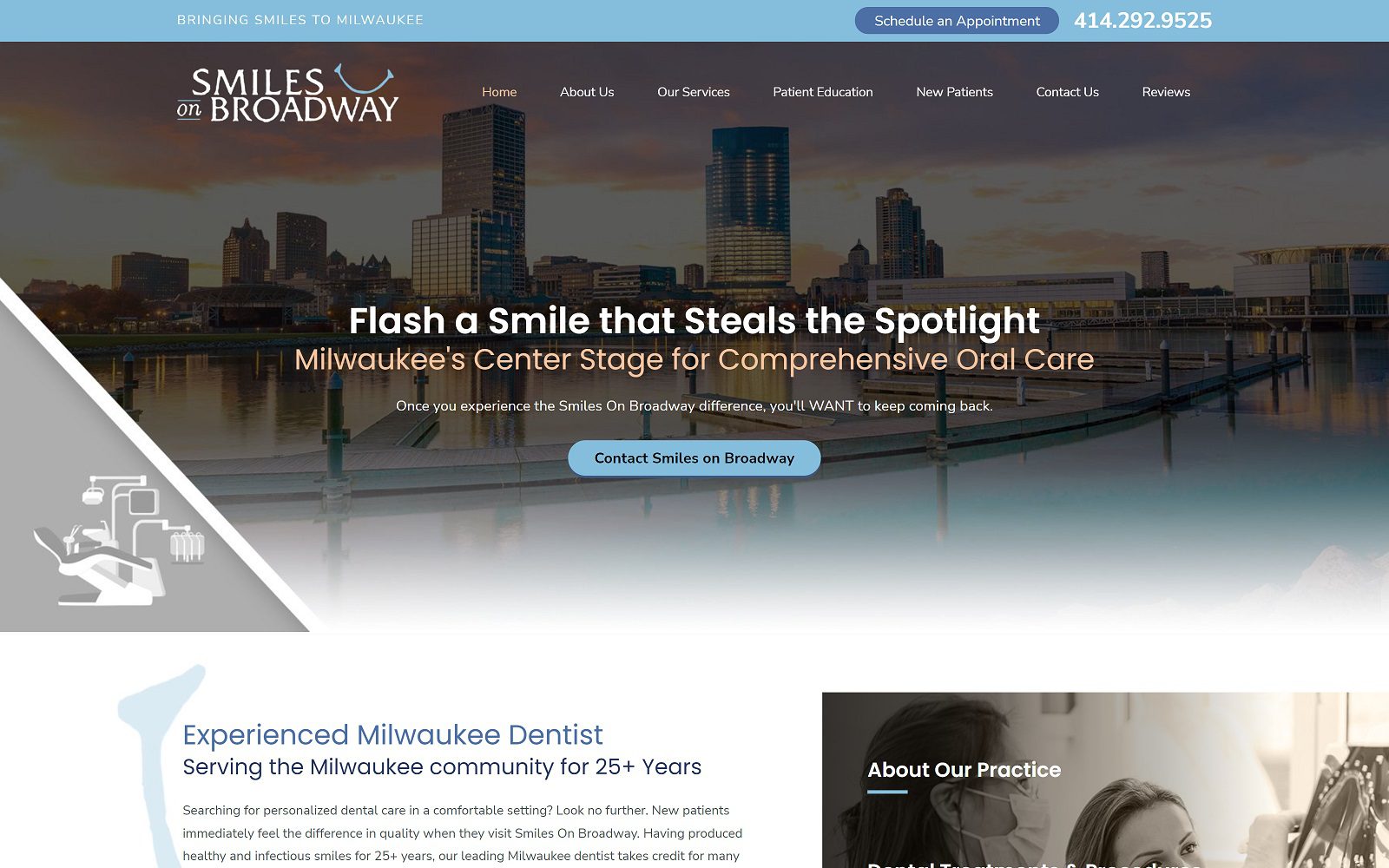 The Screenshot of Smiles On Broadway Website