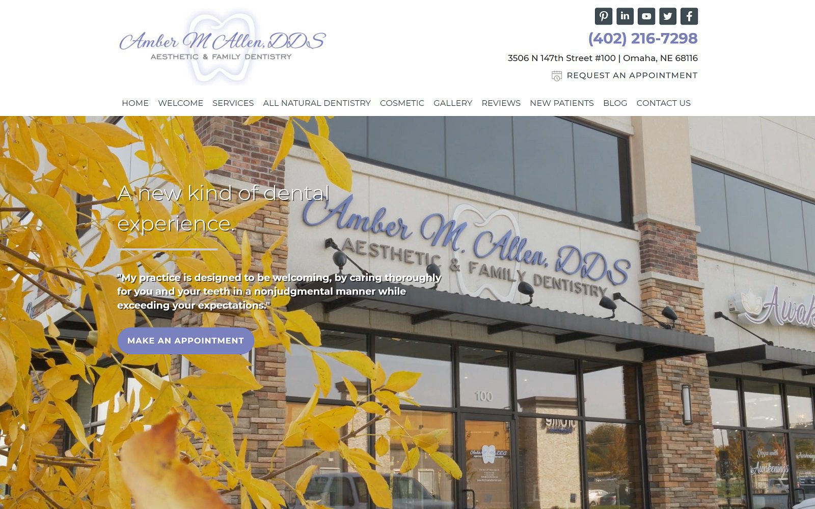 The Screenshot of Amber M. Allen, DDS Aesthetic & Family Dentistry Website