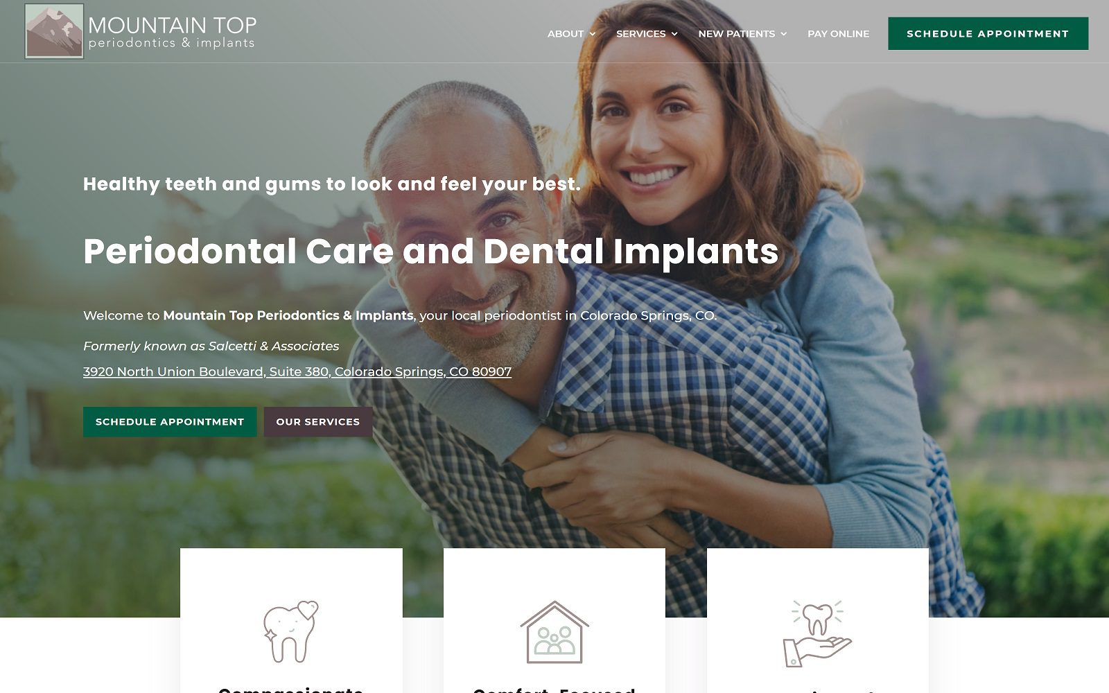 The Screenshot of Mountain Top Periodontics & Implants - Colorado Springs Website
