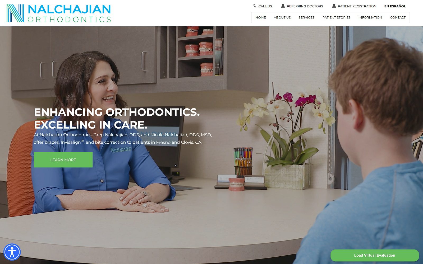The Screenshot of Nalchajian Orthodontics Website