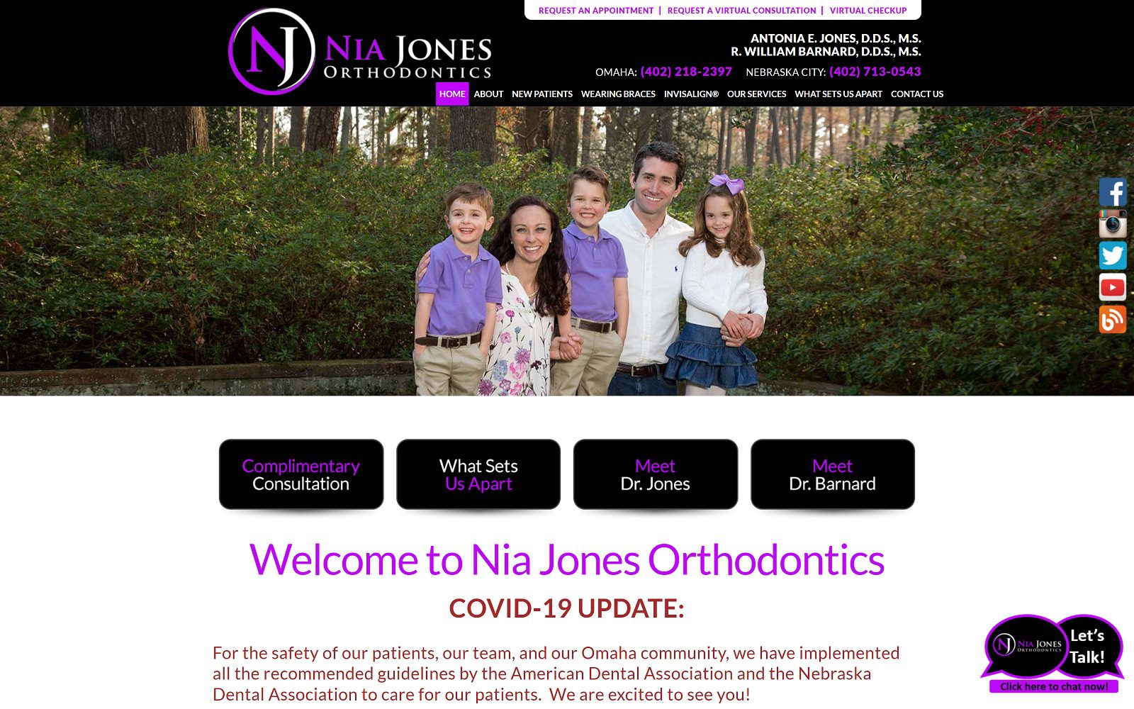 The Screenshot of Nia Jones Orthodontics Website