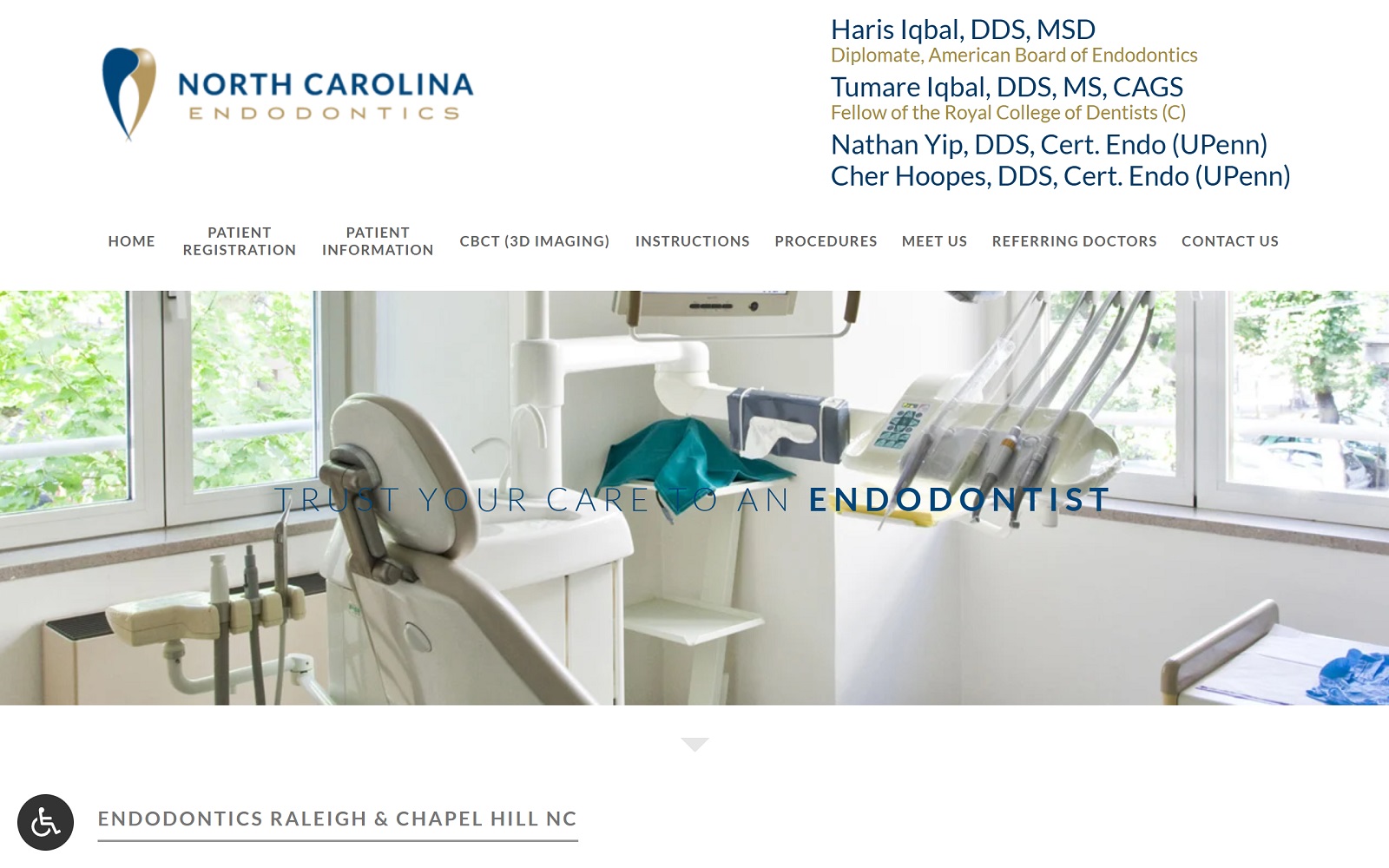 northcarolinaendodontics.com screenshot