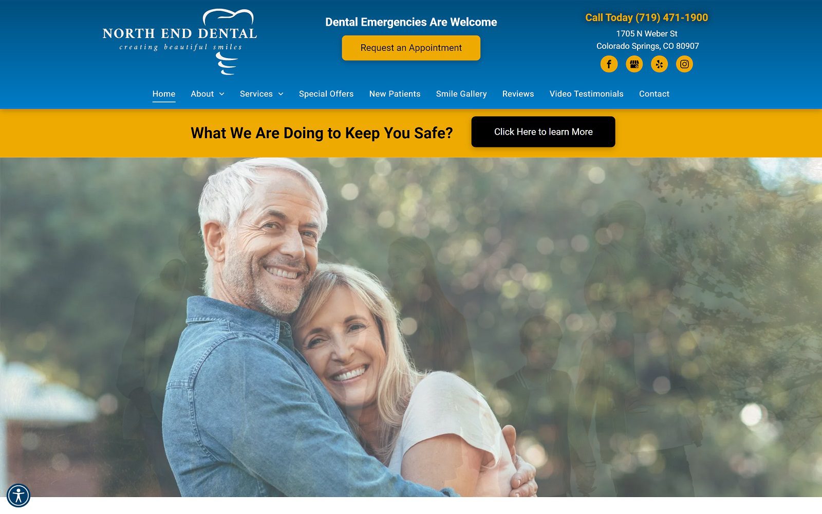 The Screenshot of Dentist Colorado Springs - North End Dental Website