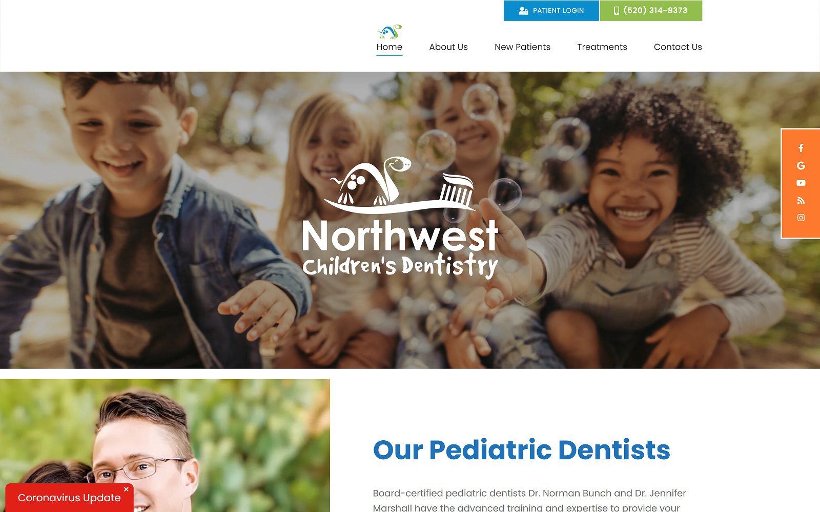 The Screenshot of Northwest Children's Dentistry Website