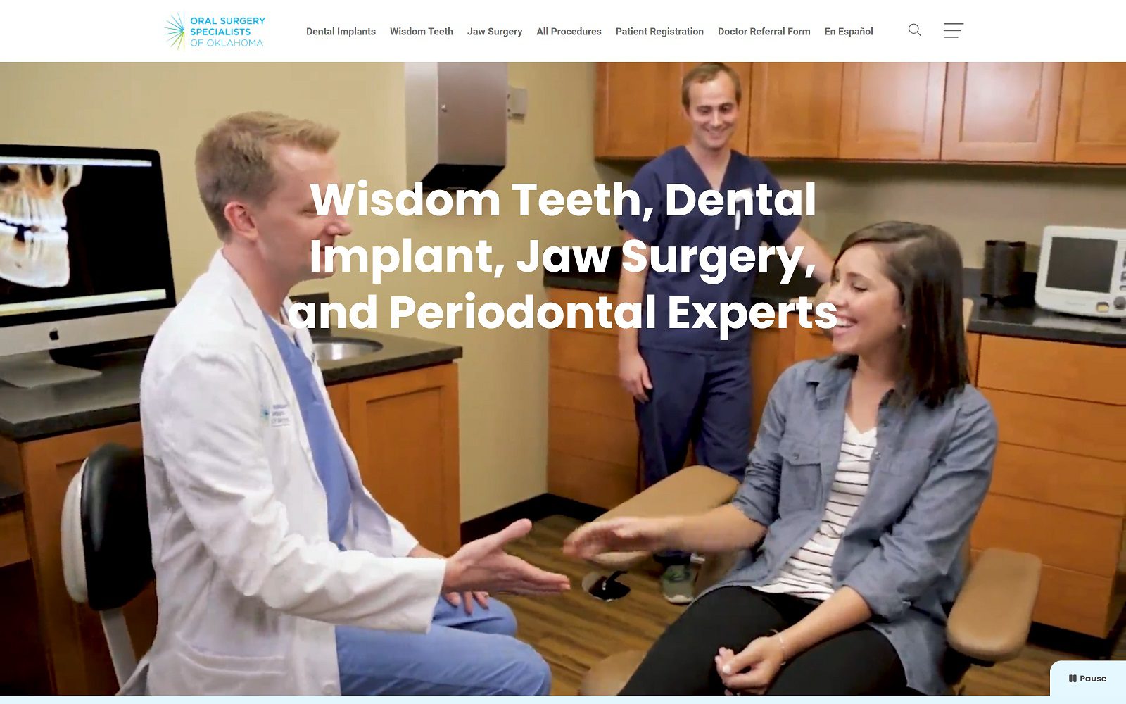 The Screenshot of Oral Surgery Specialists of Oklahoma, Dental Implants & Wisdom Teeth Website