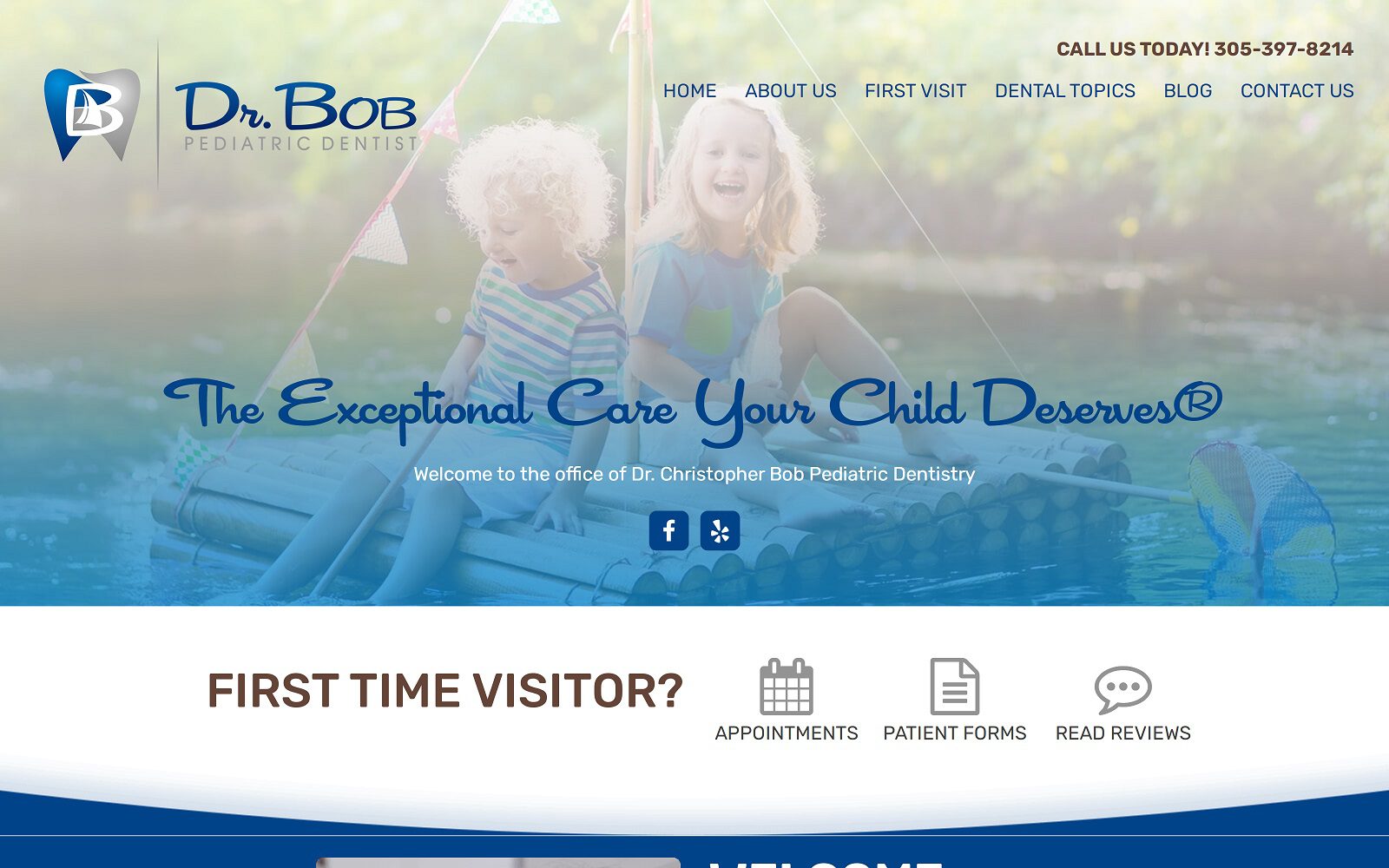 The Screenshot of Dr. Bob Pediatric Dentist Website