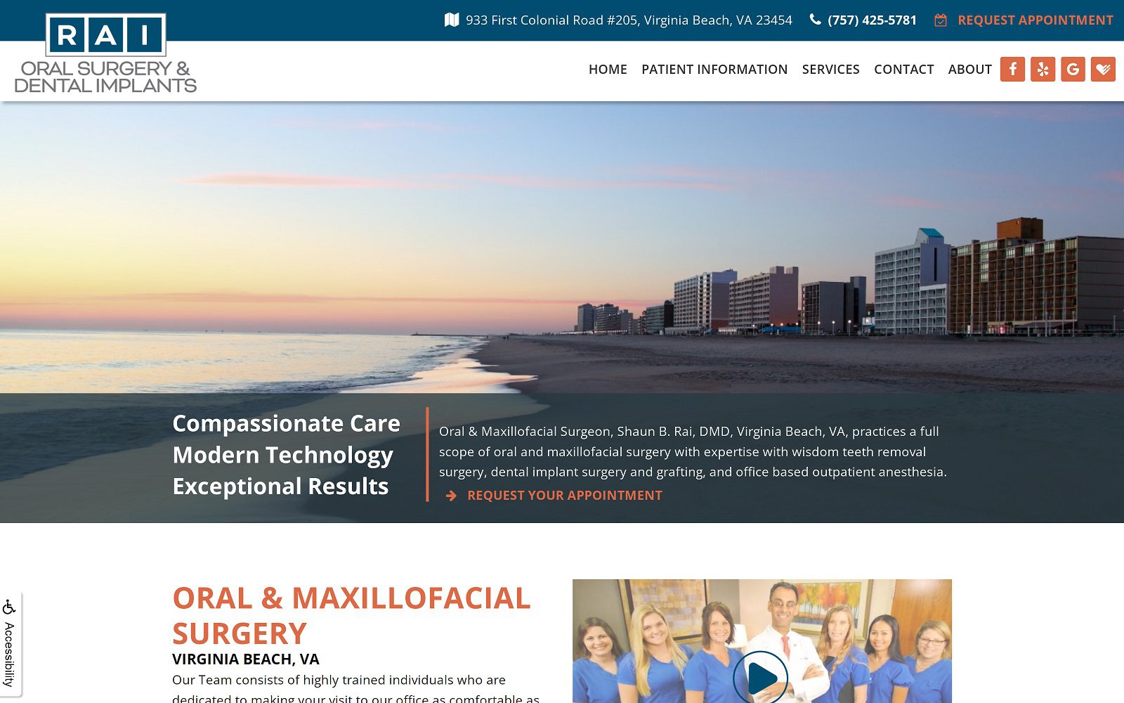 The Screenshot of Rai Oral Surgery and Dental Implants Dr. Shaun Rai Website