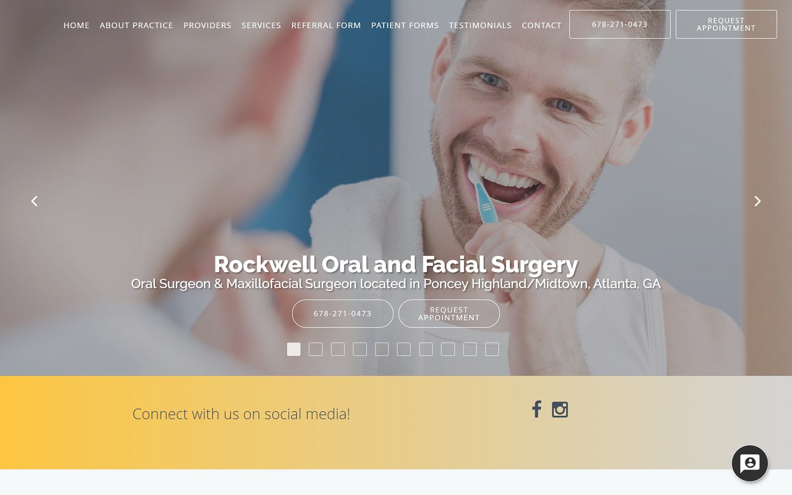 The Screenshot of Rockwell Oral and Facial Surgery: Damion Rockwell, DMD Website
