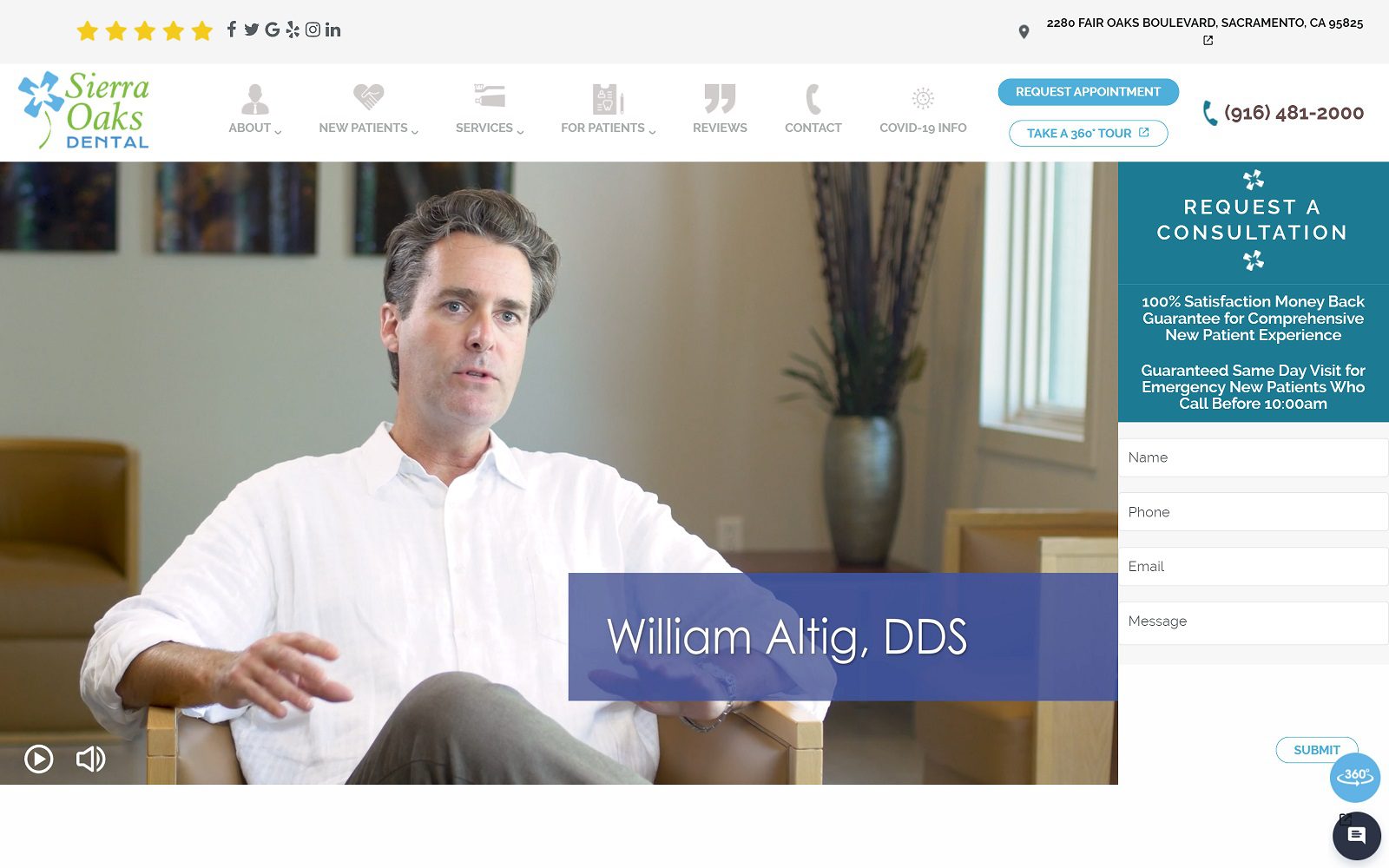 The Screenshot of Sierra Oaks Dental Website