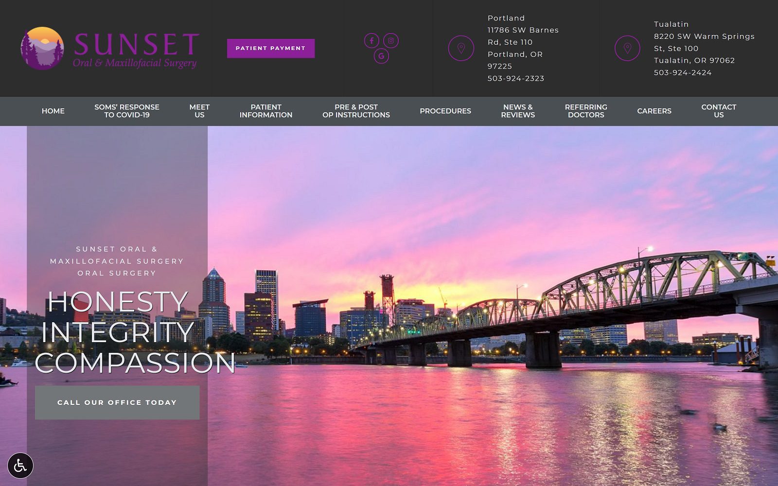The Screenshot of Sunset Oral & Maxillofacial Surgery