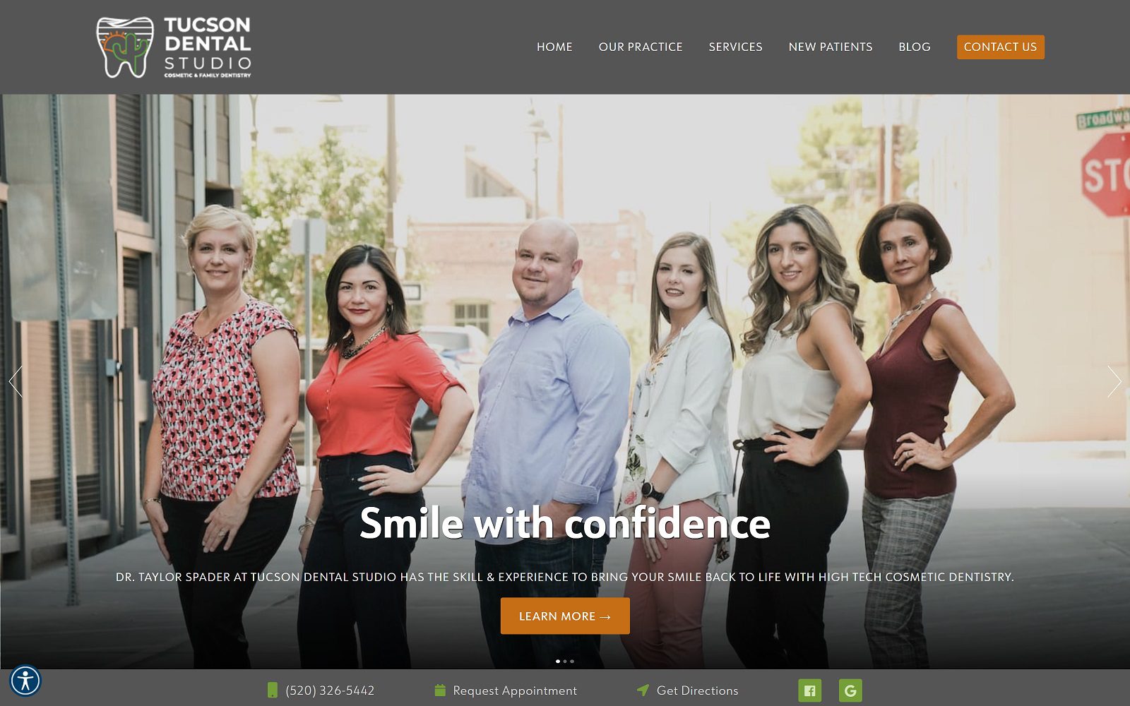 The Screenshot of Tucson Dental Studio Website Dr. Taylor Spader Website