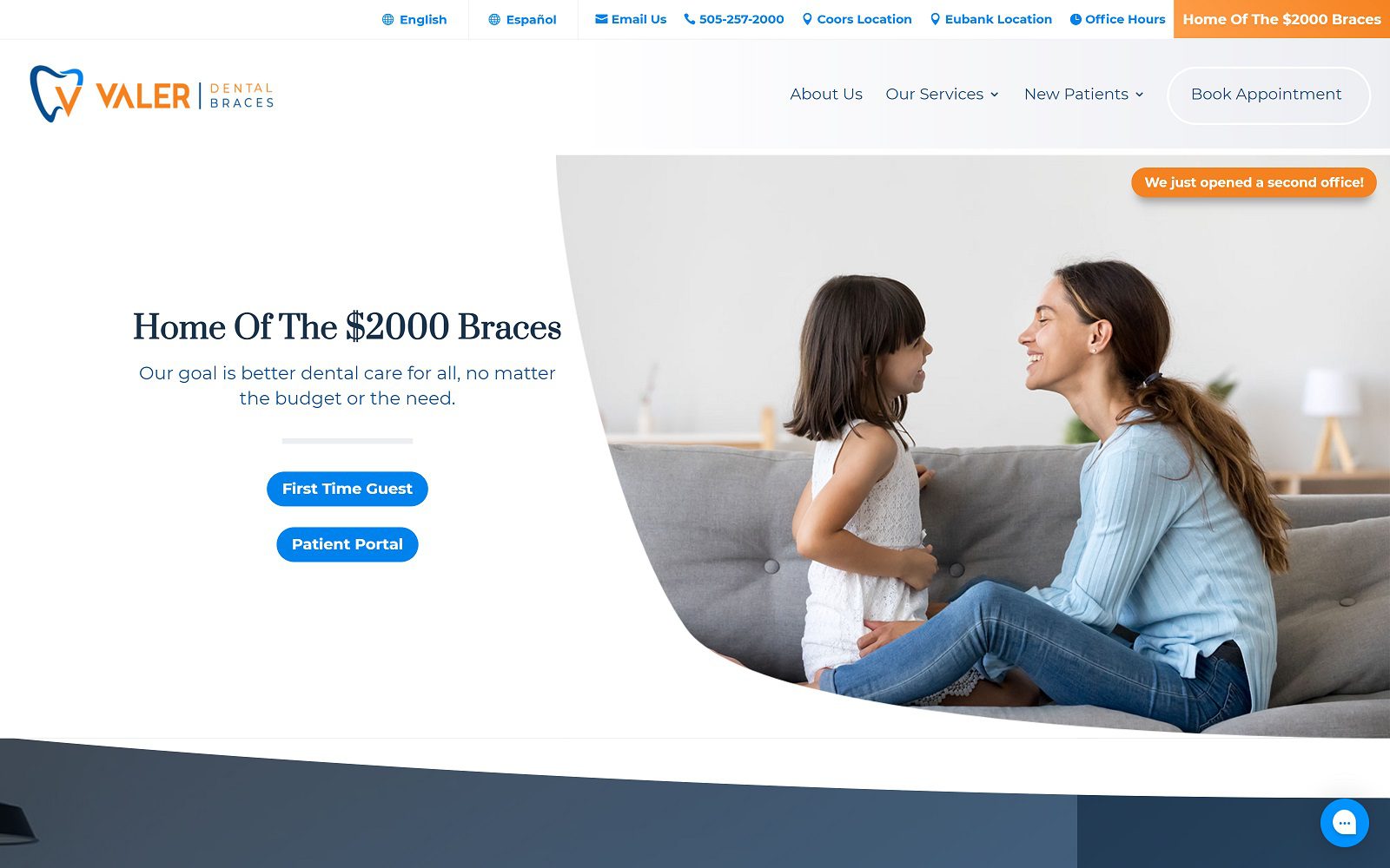 The Screenshot of Valer Dental & Braces Website