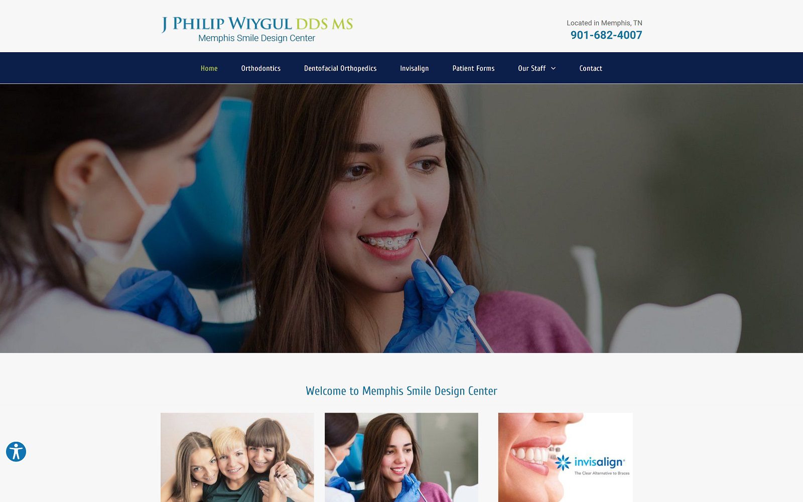 The Screenshot of J Philip Wiygul DDS MS Website
