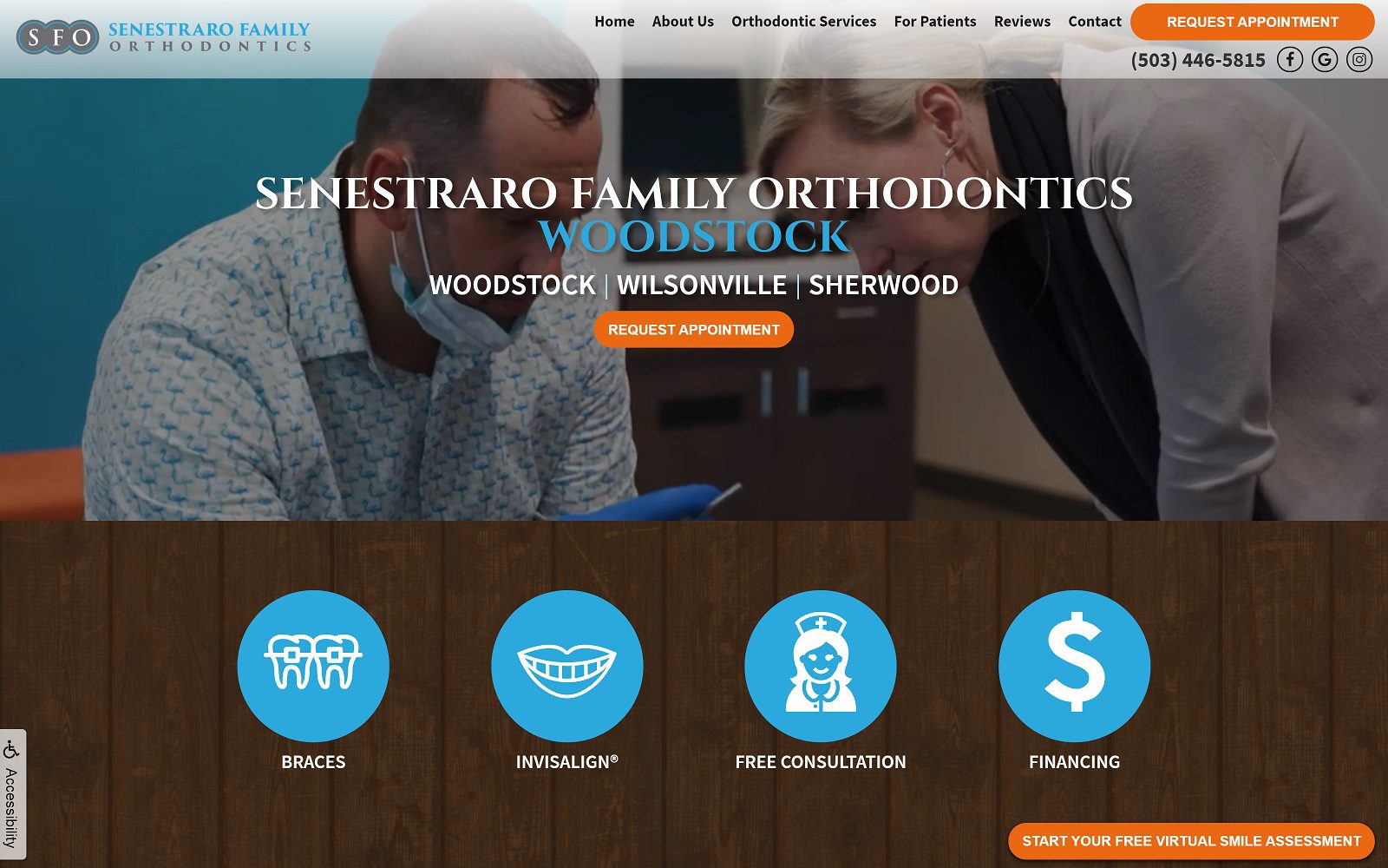 The Screenshot of Senestraro Family Orthodontics Website