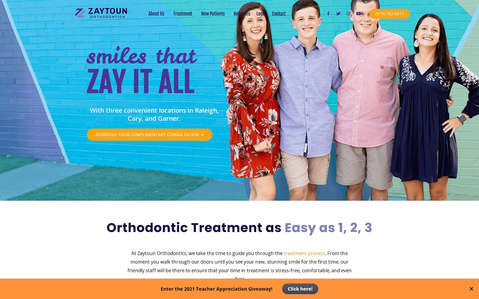 The Screenshot of Zaytoun Orthodontics Website