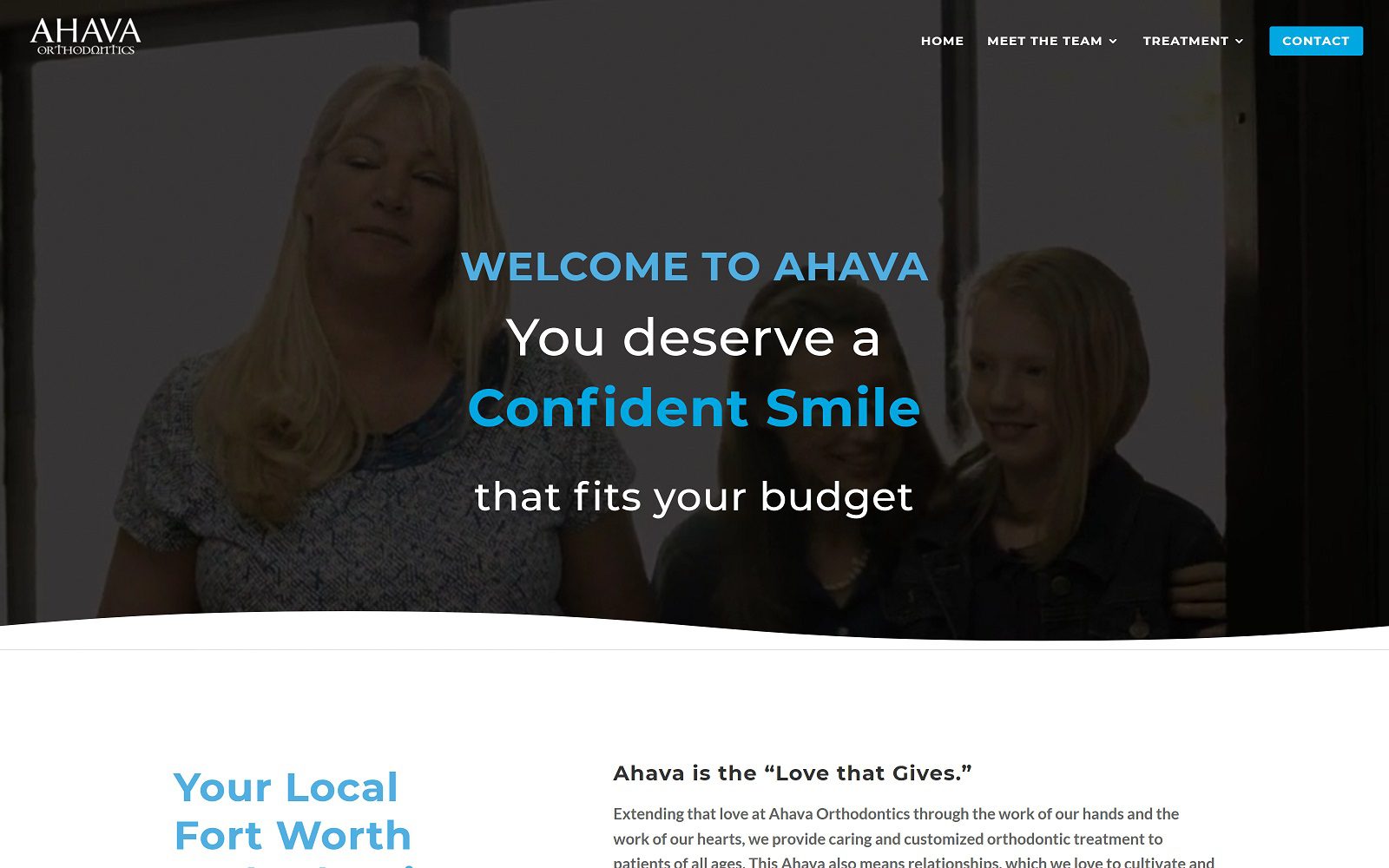 The Screenshot of Ahava Orthodontics Website