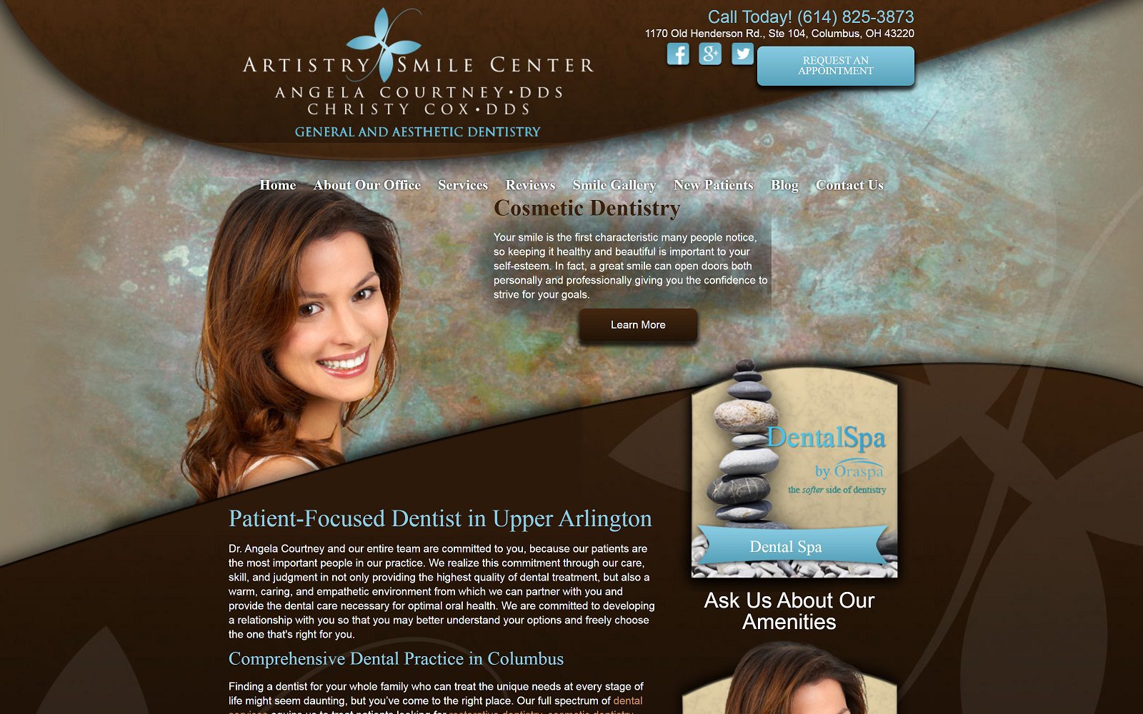 The Screenshot of Artistry Smile Center Dr. Angela Courtney Website