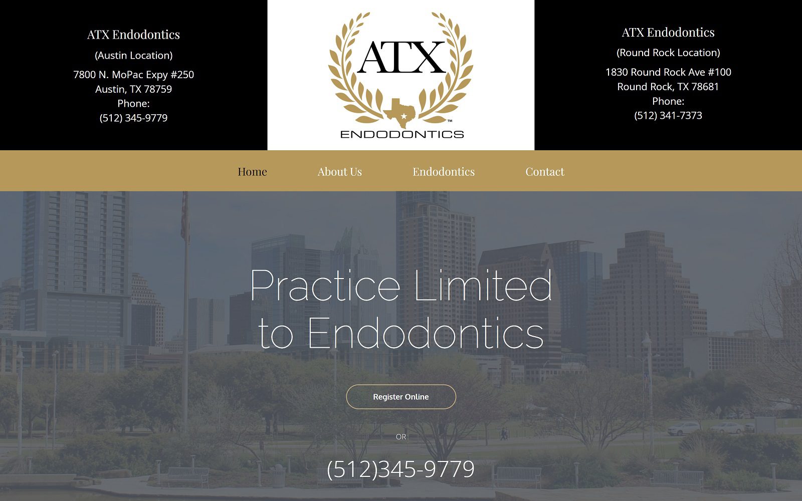 The Screenshot of ATX Endodontics Website
