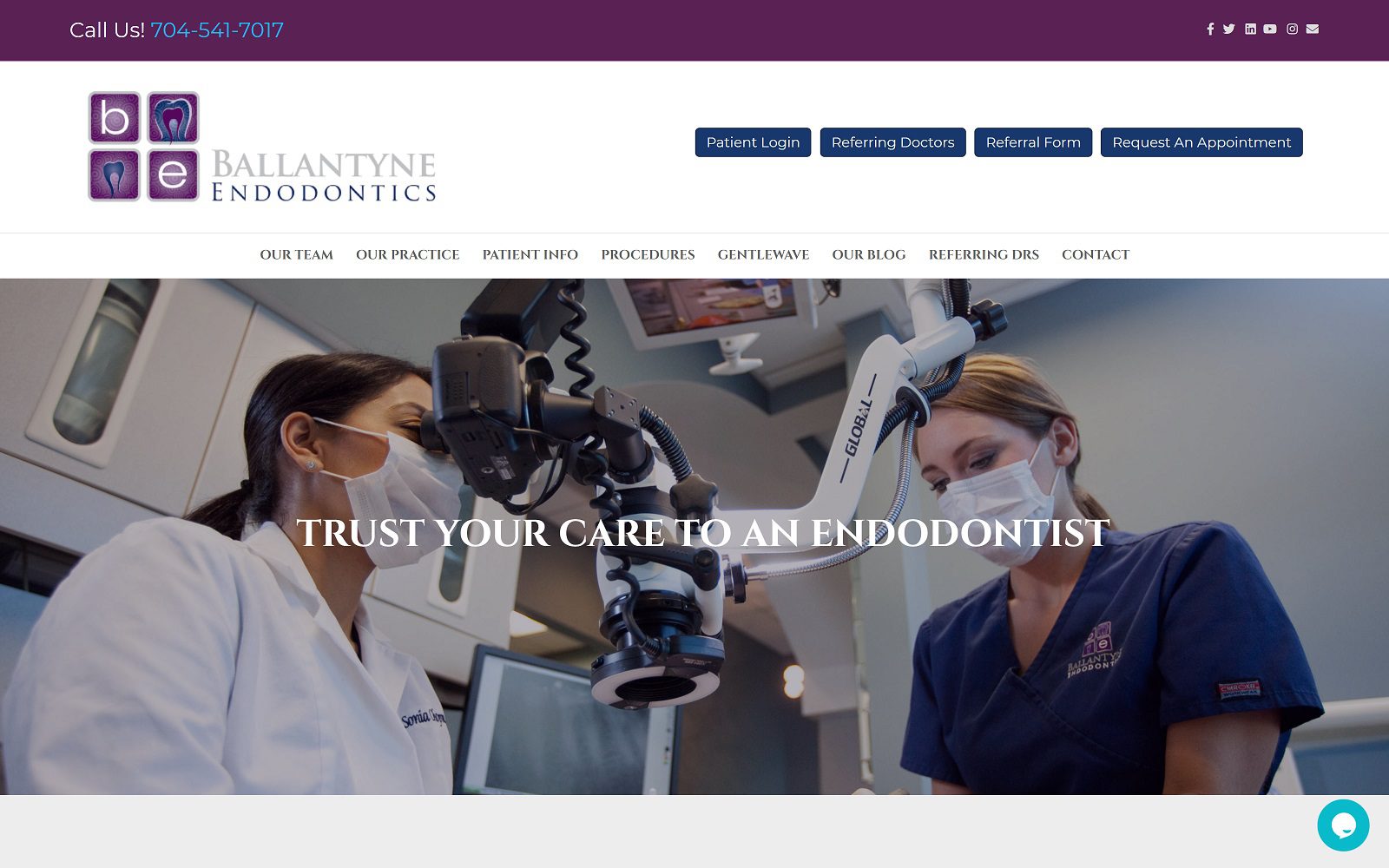 The Screenshot of Ballantyne Endodontics Website