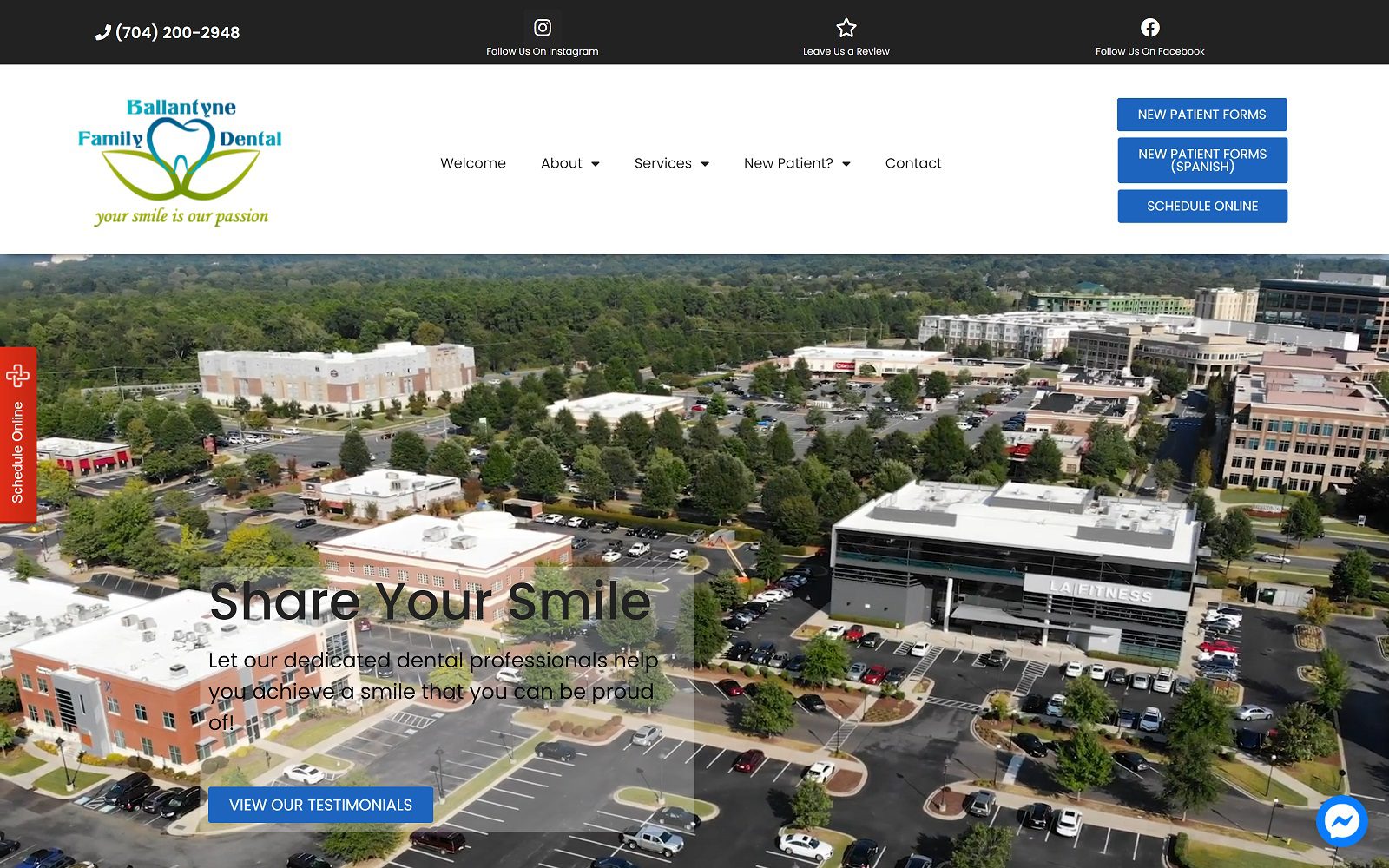 The Screenshot of Ballantyne Family Dental Dr. Vinita Patel Website