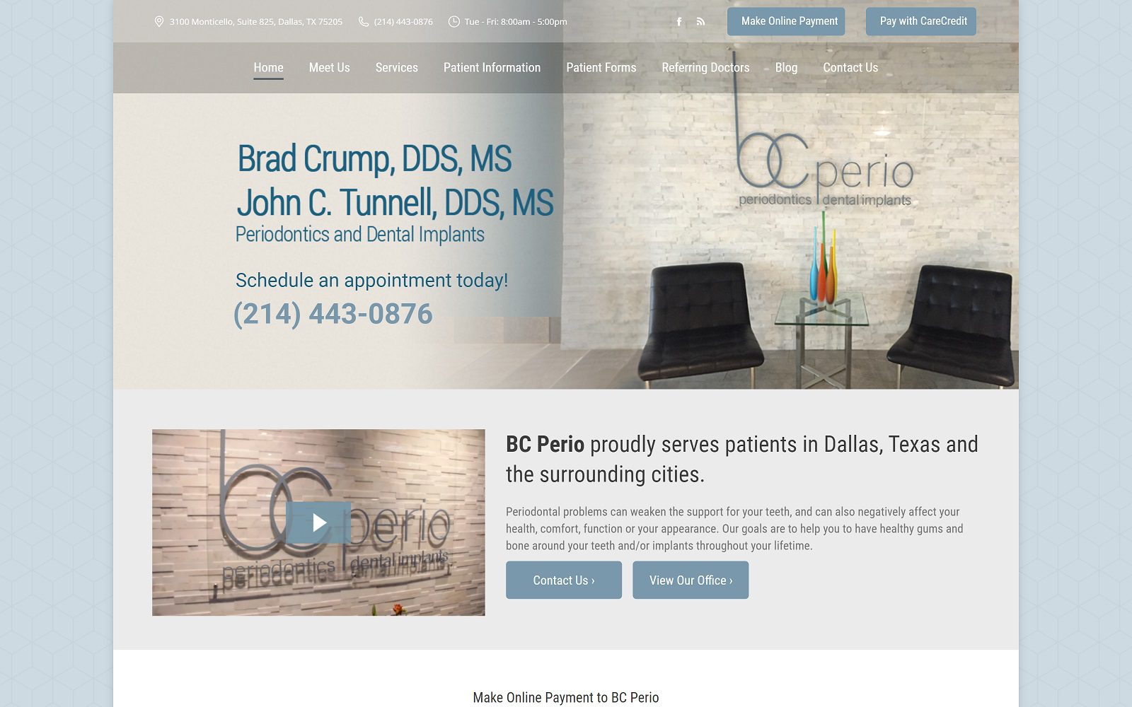 The Screenshot of BC Perio Website