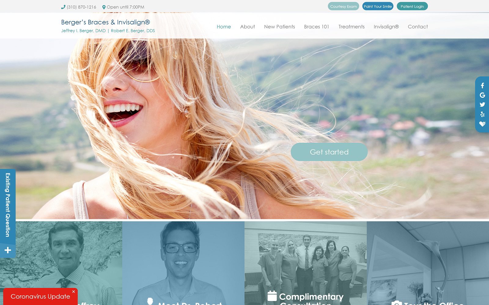 Jeffrey I. Berger DMD Orthodontist website homepage screenshot (bergersbraces.com)
