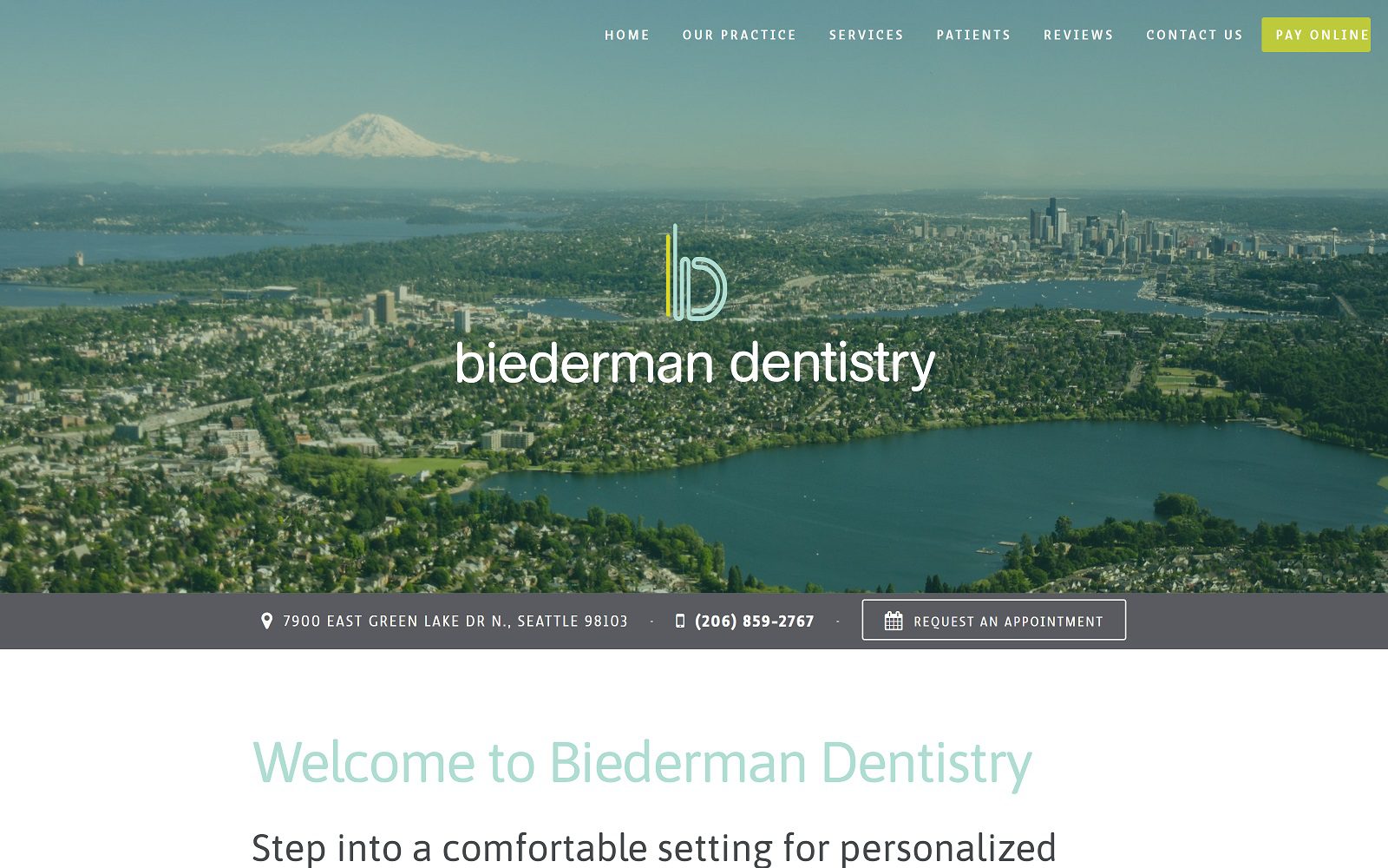 The Screenshot of Biederman Dentistry Dr. Kevin Biederman Website