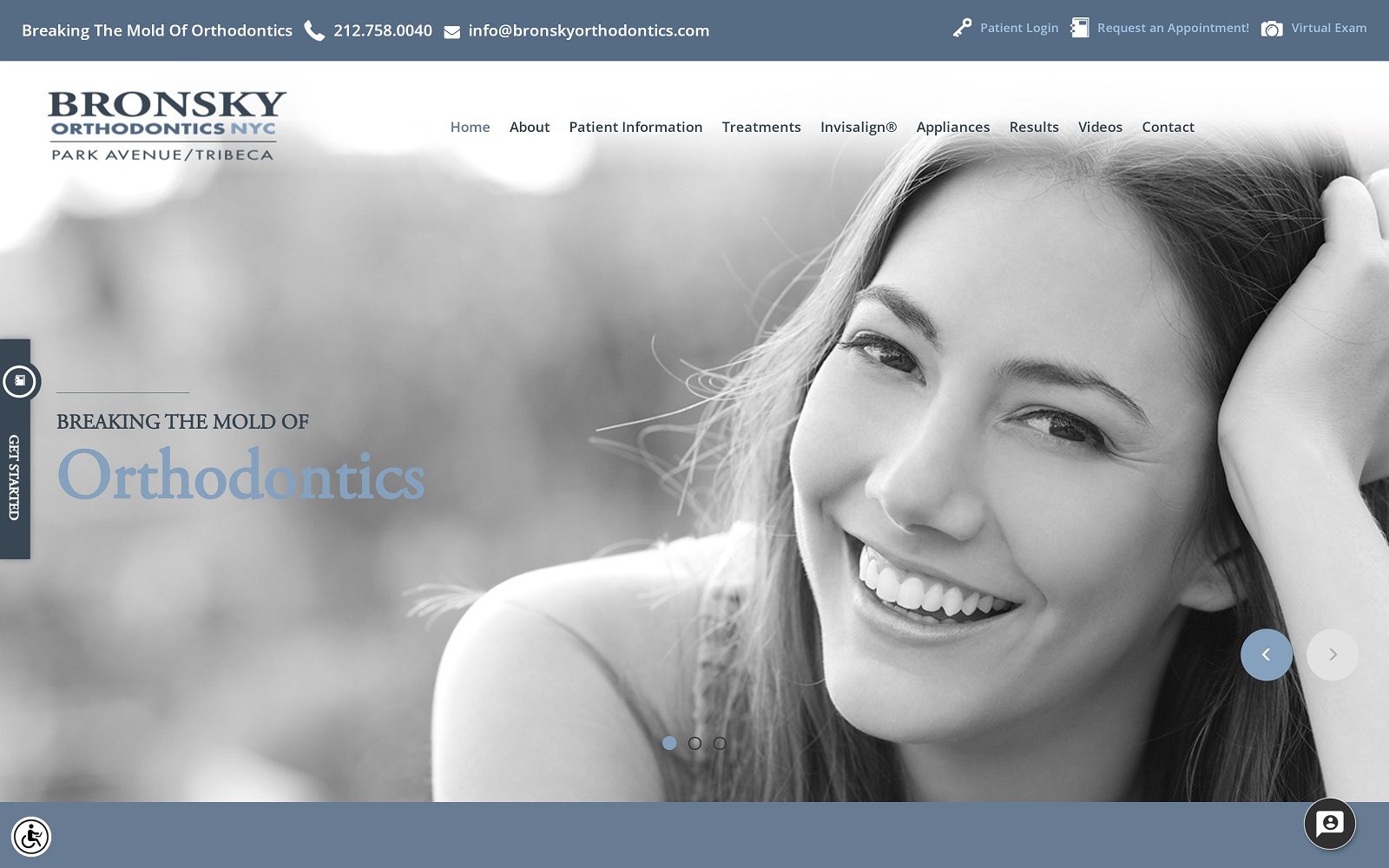 The Screenshot of Bronsky Orthodontics Dr. Mark Bronsky Website