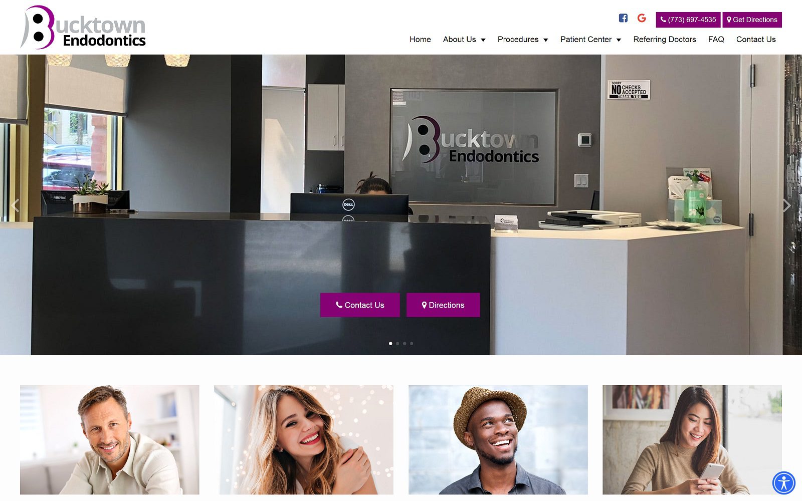 The Screenshot of Bucktown Endodontics Website