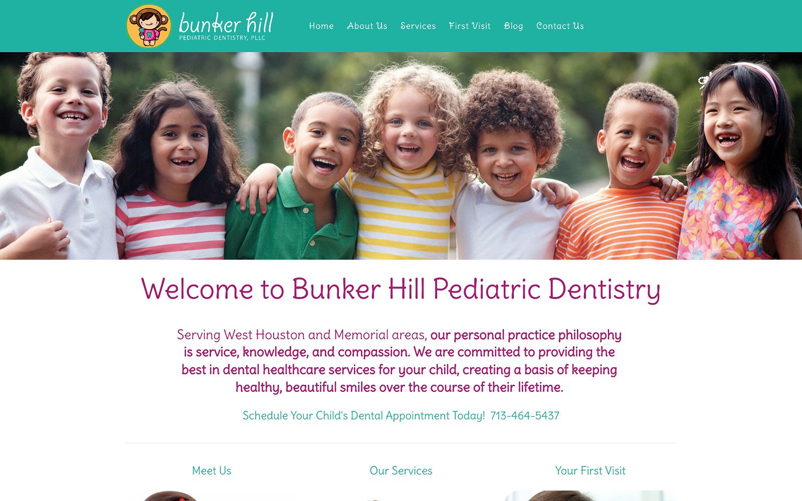 The Screenshot of Houston Pediatric Dental Specialists Website