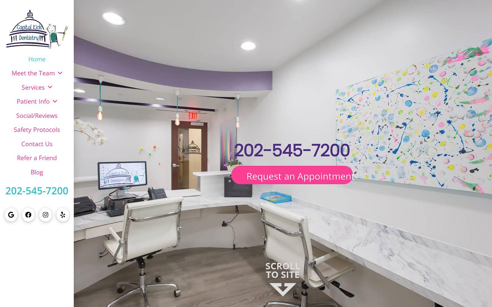 The Screenshot of Capital Kids Dentistry Dr. Jessica Rubin Website