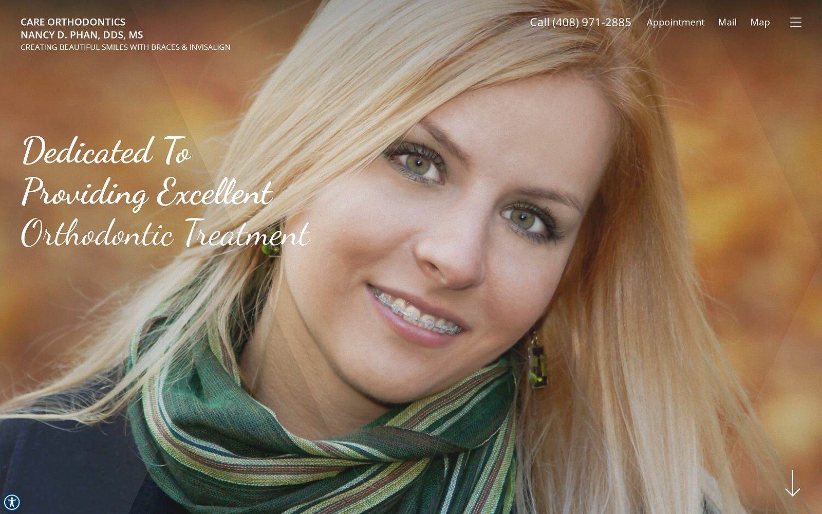 The Screenshot of Care Orthodontics Website
