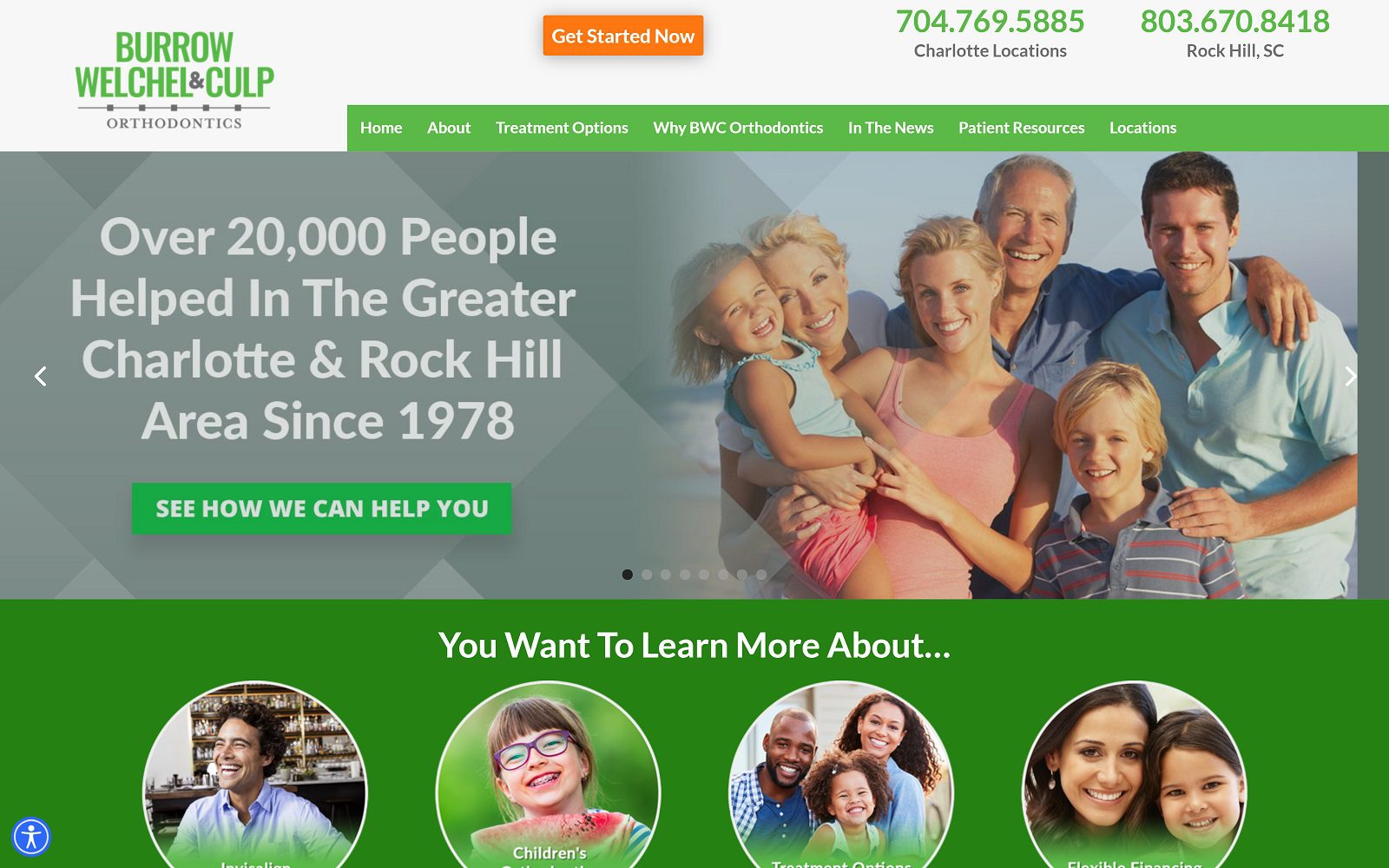 The Screenshot of Burrow & Welchel Orthodontics of Charlotte Website