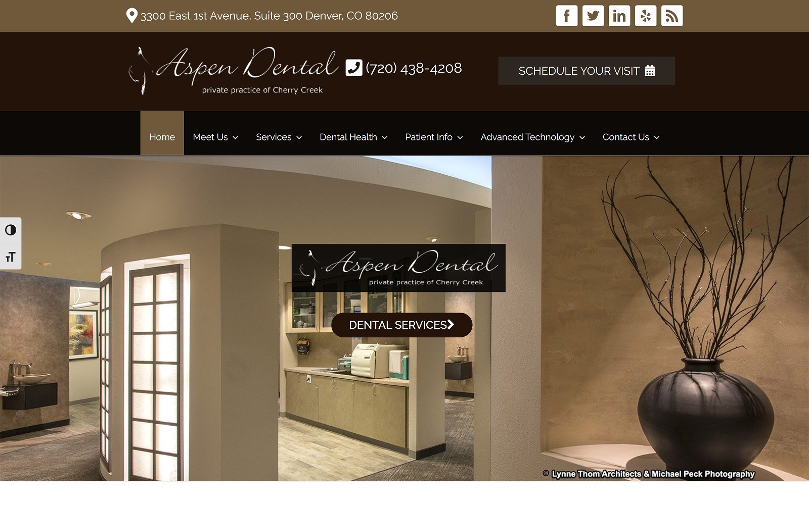 The Screenshot of Aspen Dental Private Practice of Cherry Creek Website