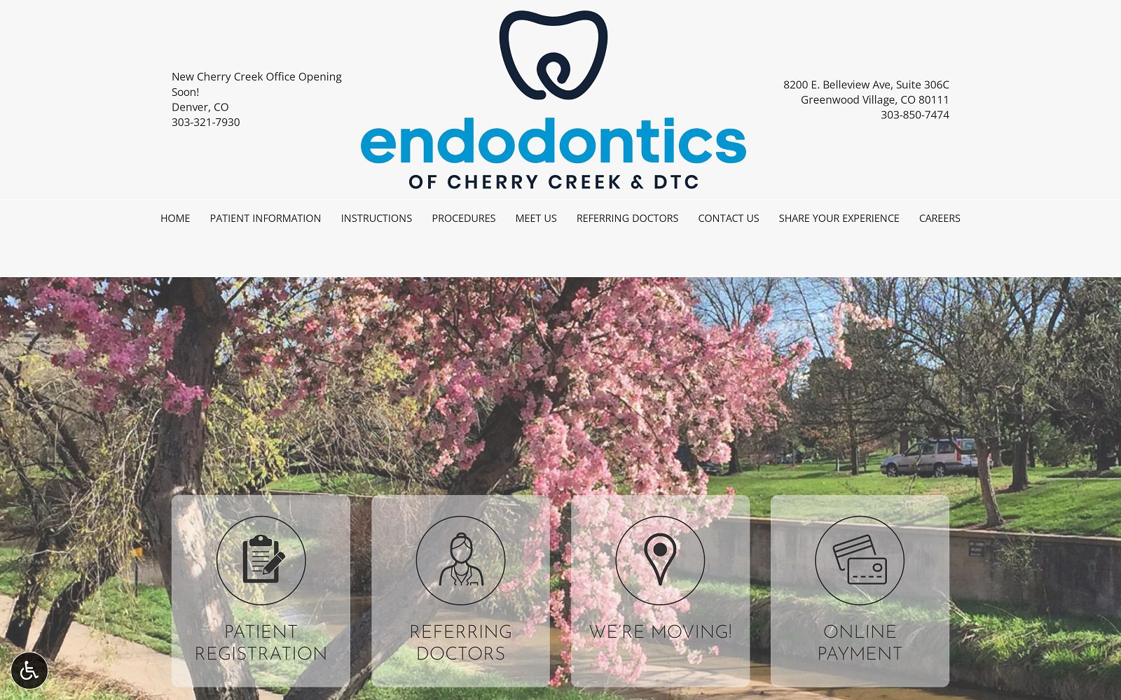 The Screenshot of Endodontics of Cherry Creek & DTC Website