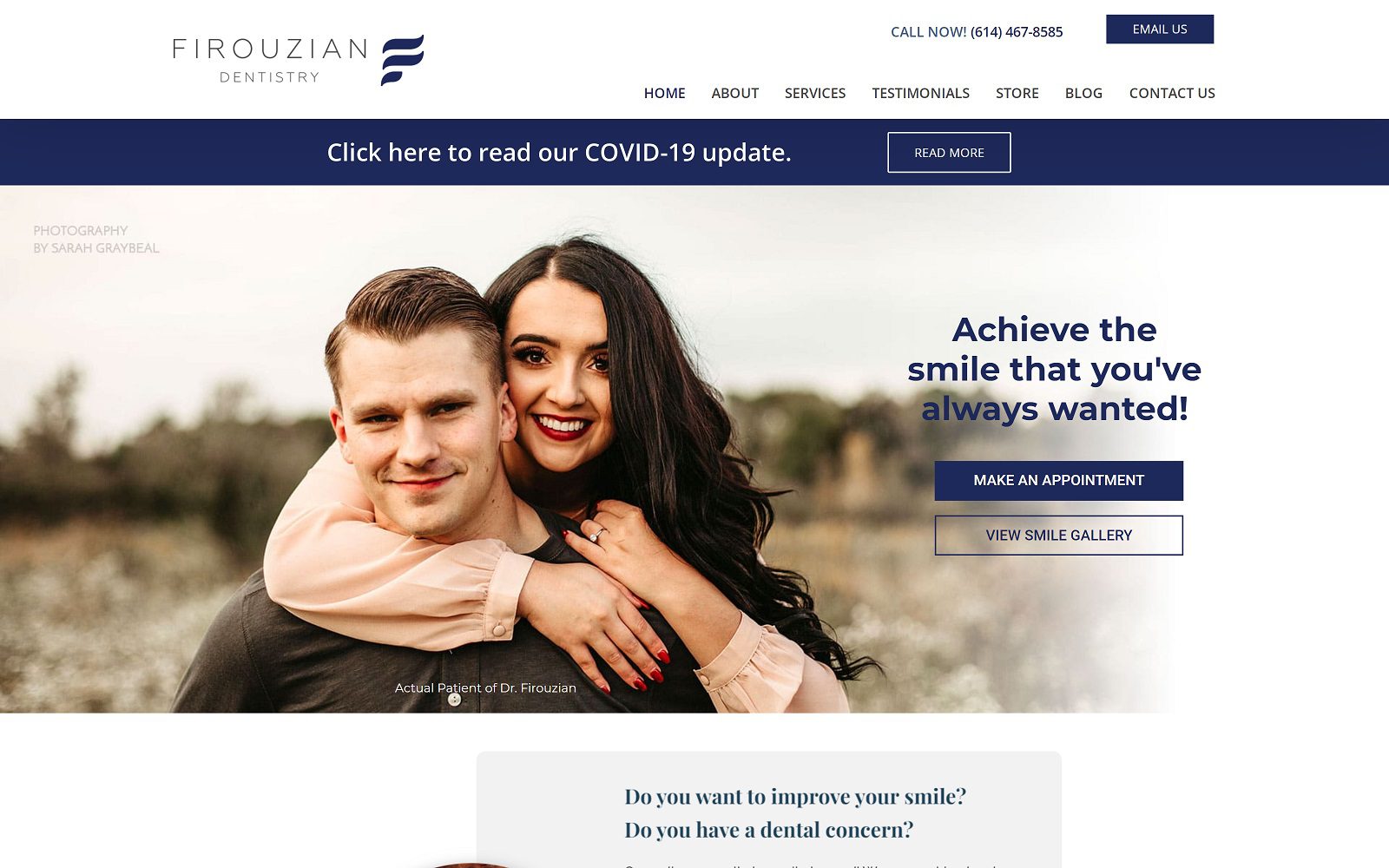 The Screenshot of Firouzian Dentistry Dr. Mike Firouzian Website