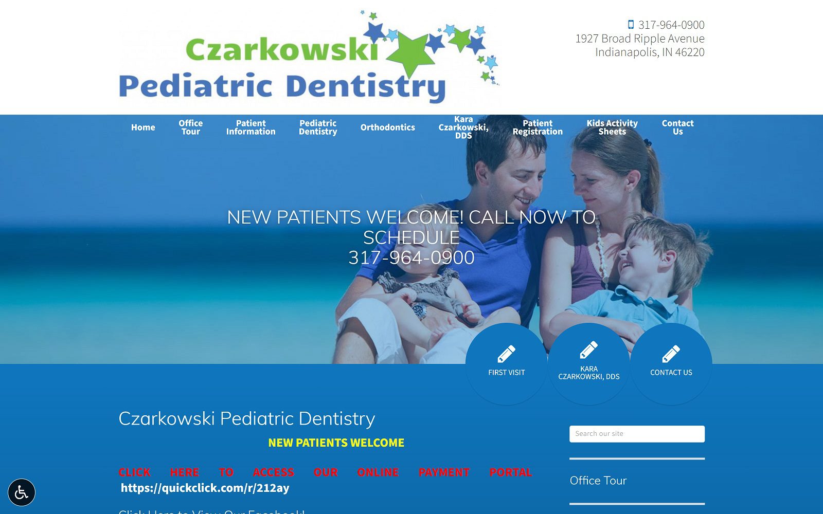 The Screenshot of Czarkowski Pediatric Dentistry Website