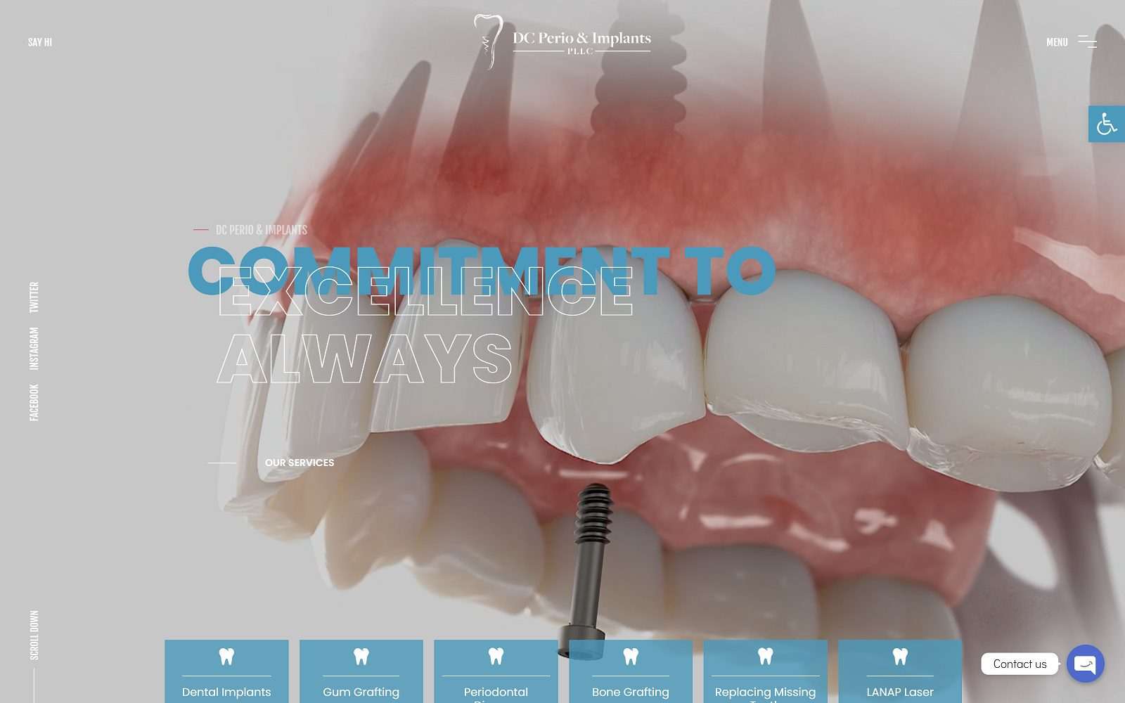 The Screenshot of DC Perio & Implants, PLLC Website